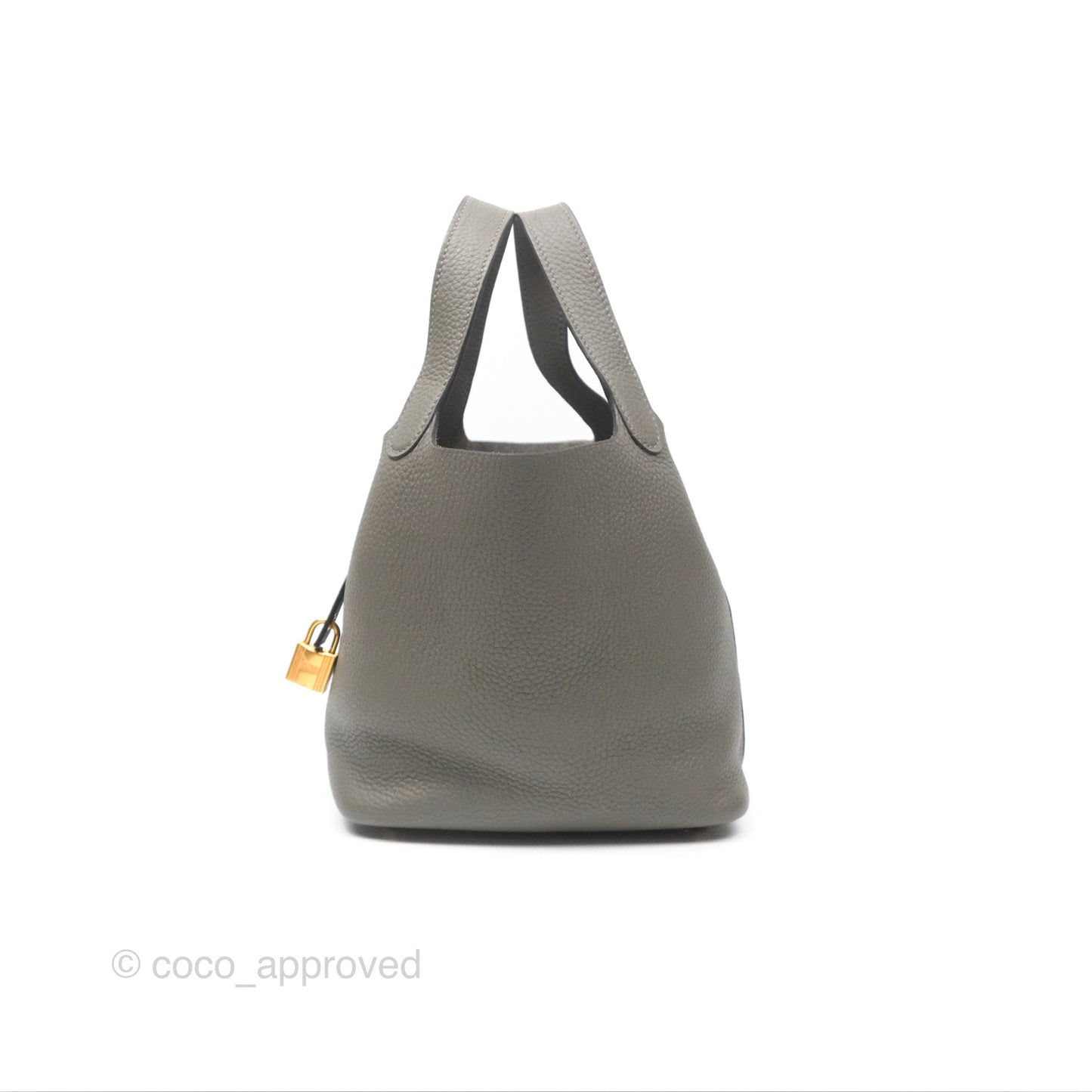 Hermès Picotin Lock 18 Gris Meyer 0L Clemence Gold Hardware