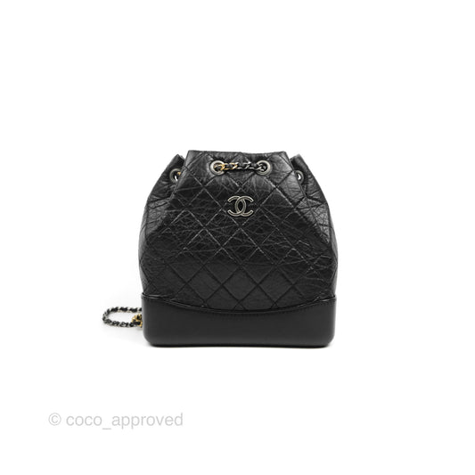 Chanel Small Gabrielle Backpack Black Aged Calfskin