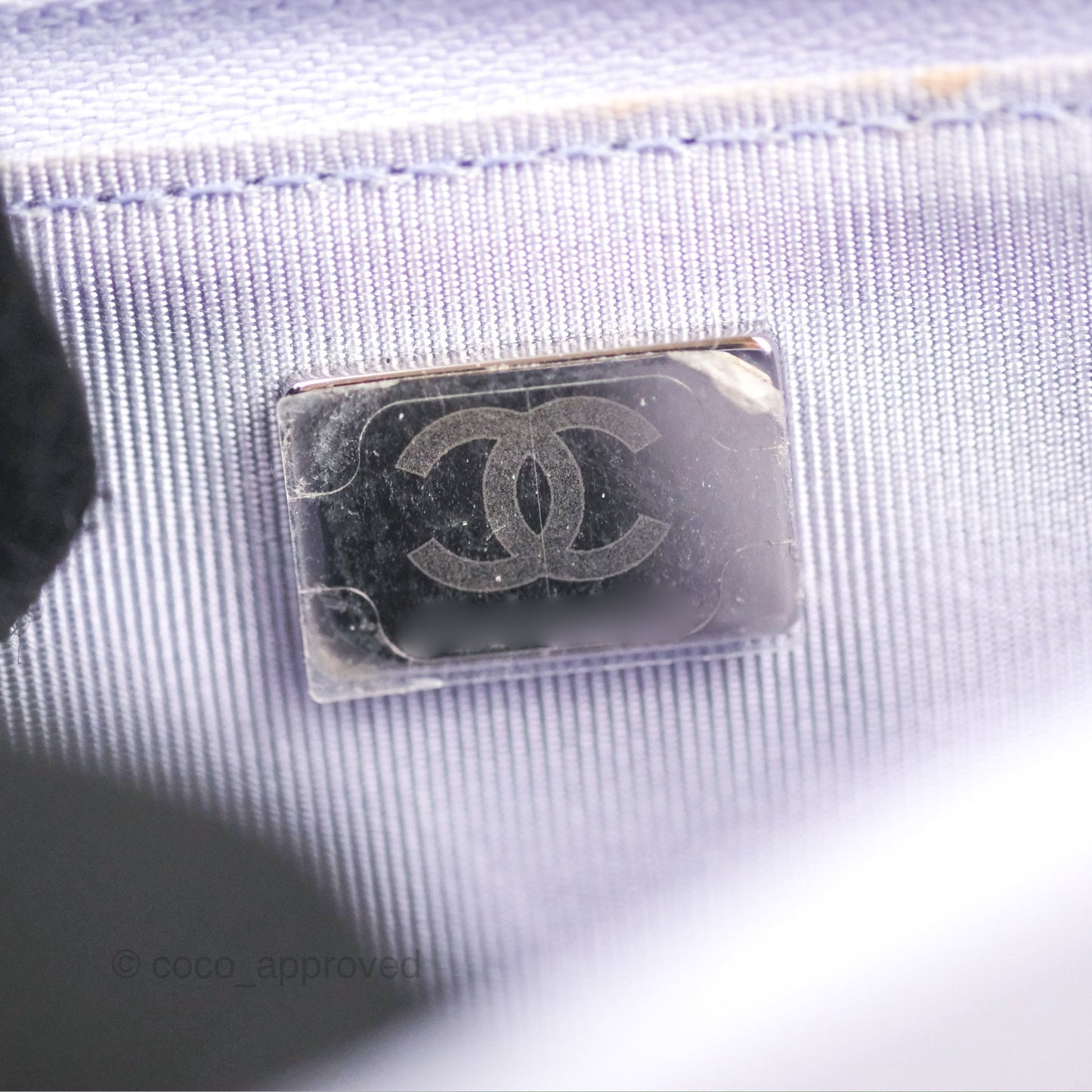 Chanel Quilted Classic Wallet on Chain WOC Lilac Caviar Silver Hardware