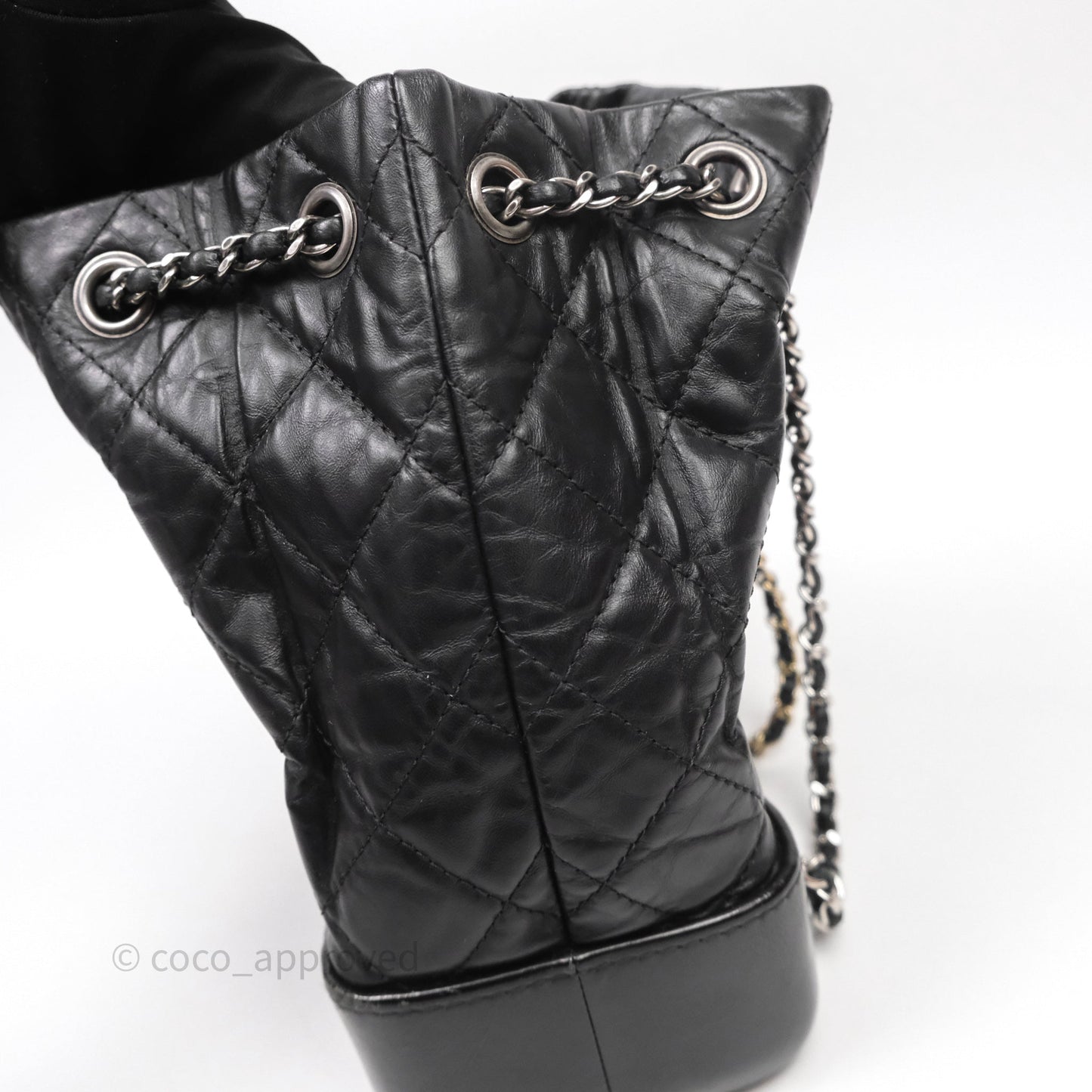 Chanel Small Gabrielle Backpack Black Aged Calfskin