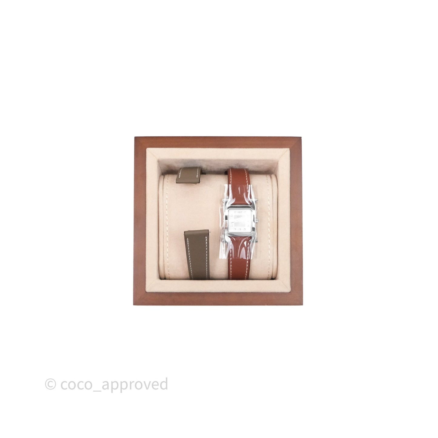 Hermès Heure H Watch Small Model 25mm Diamond Brown Swift Palladium Hardware