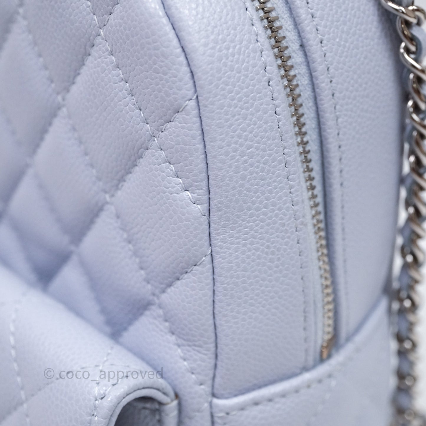 Chanel Classic Mini Backpack Light Blue Caviar Silver Hardware