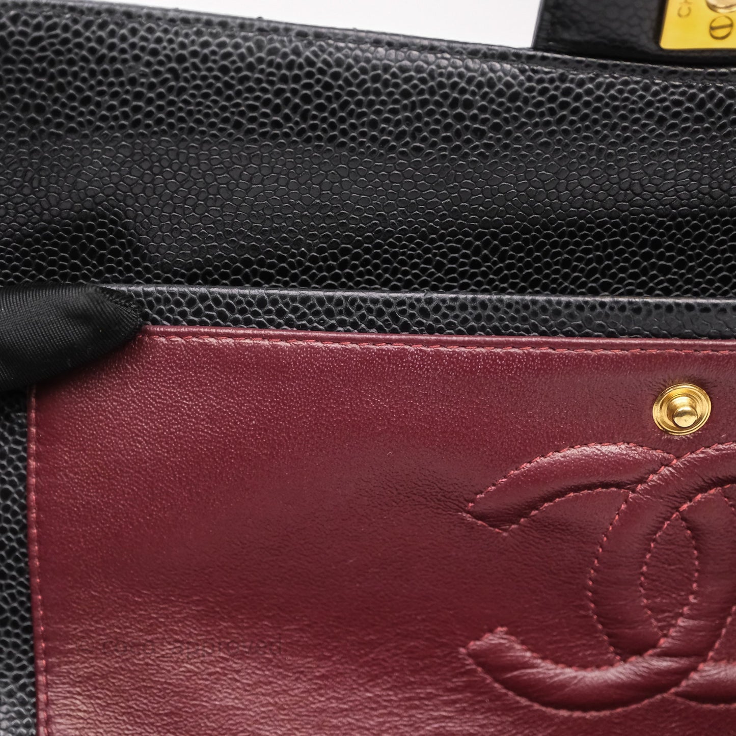 Chanel Classic M/L Medium Flap Quilted Black Caviar Gold Hardware