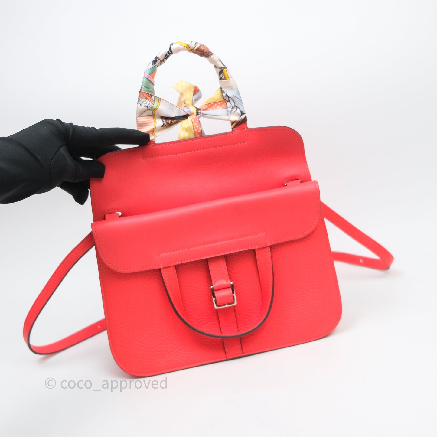 Hermès Halzan 25 Taurillon Cleme Rose Texas 0E Clemence Palladium Hardware