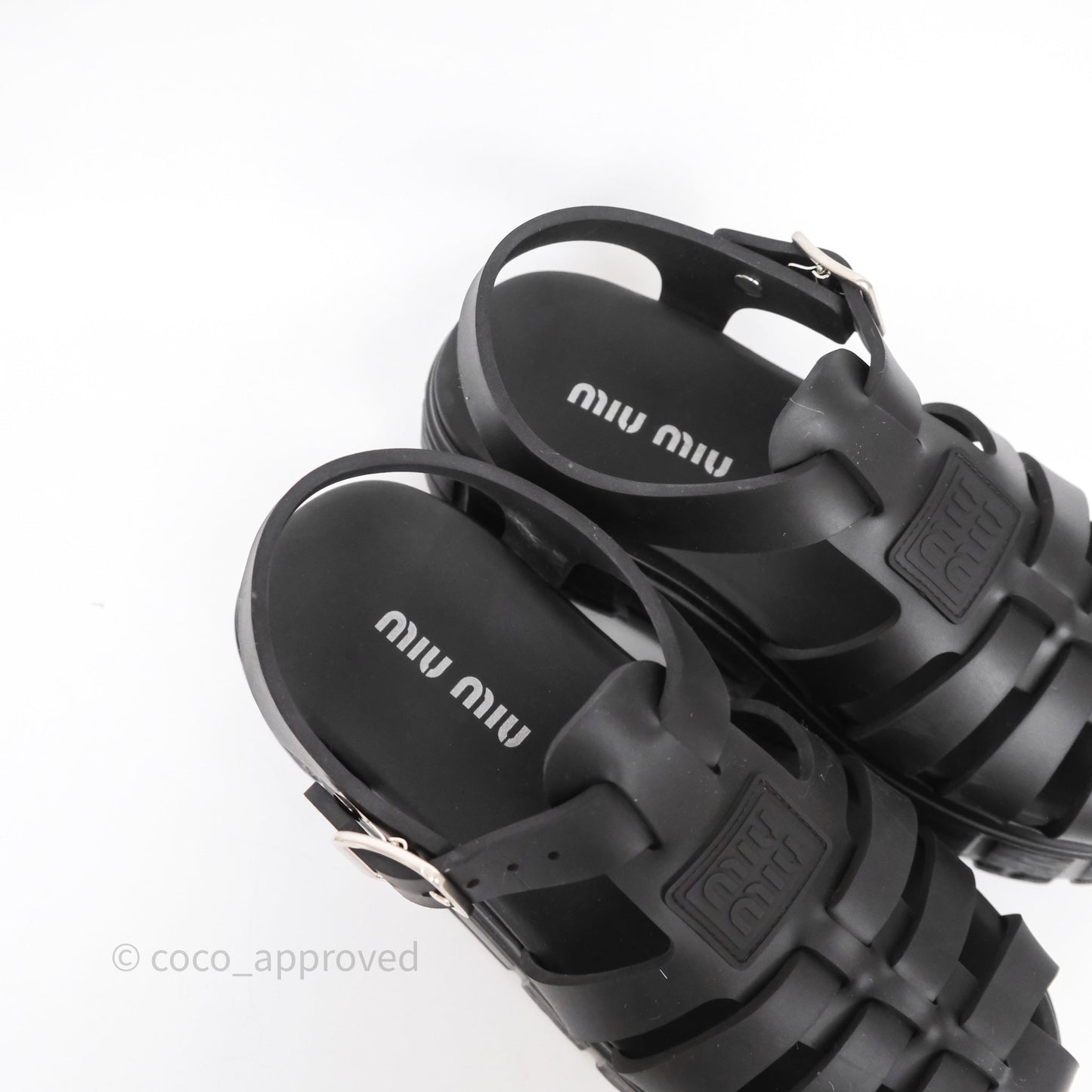 Miu Miu Soft Cage Flatform Sandal Black Size 36