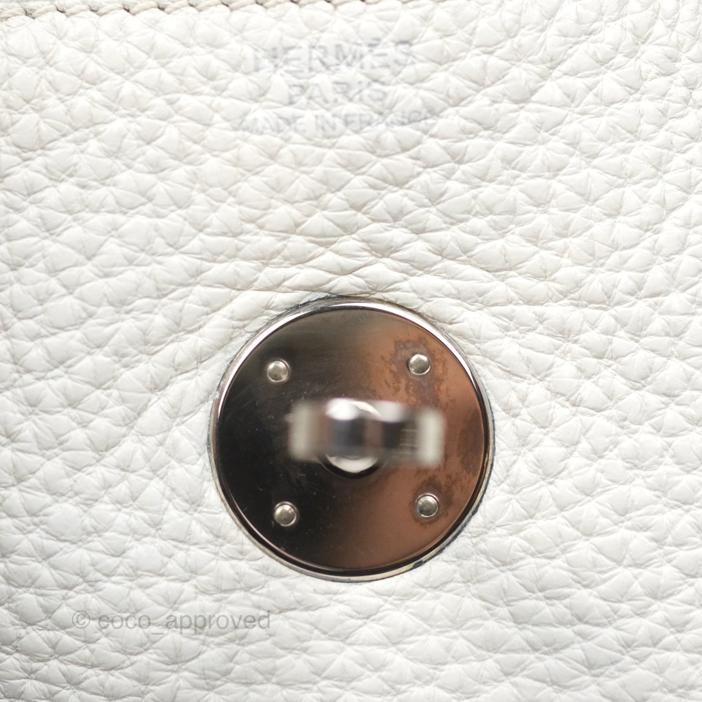 Hermès Lindy 30 White Clemence Palladium Hardware