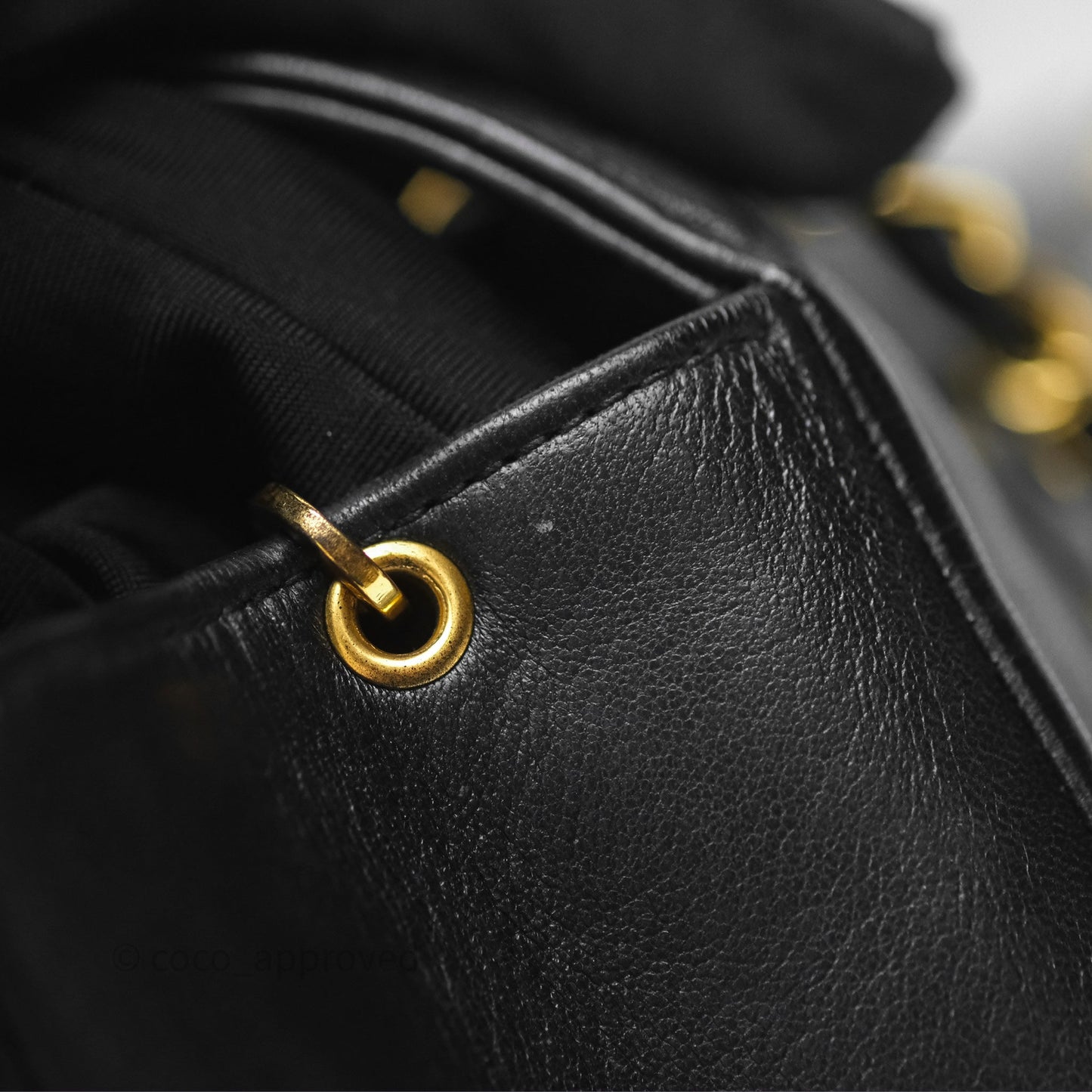 Chanel Vintage Medium Quilted Diana Flap Bag Black Lambskin 24K Gold Hardware