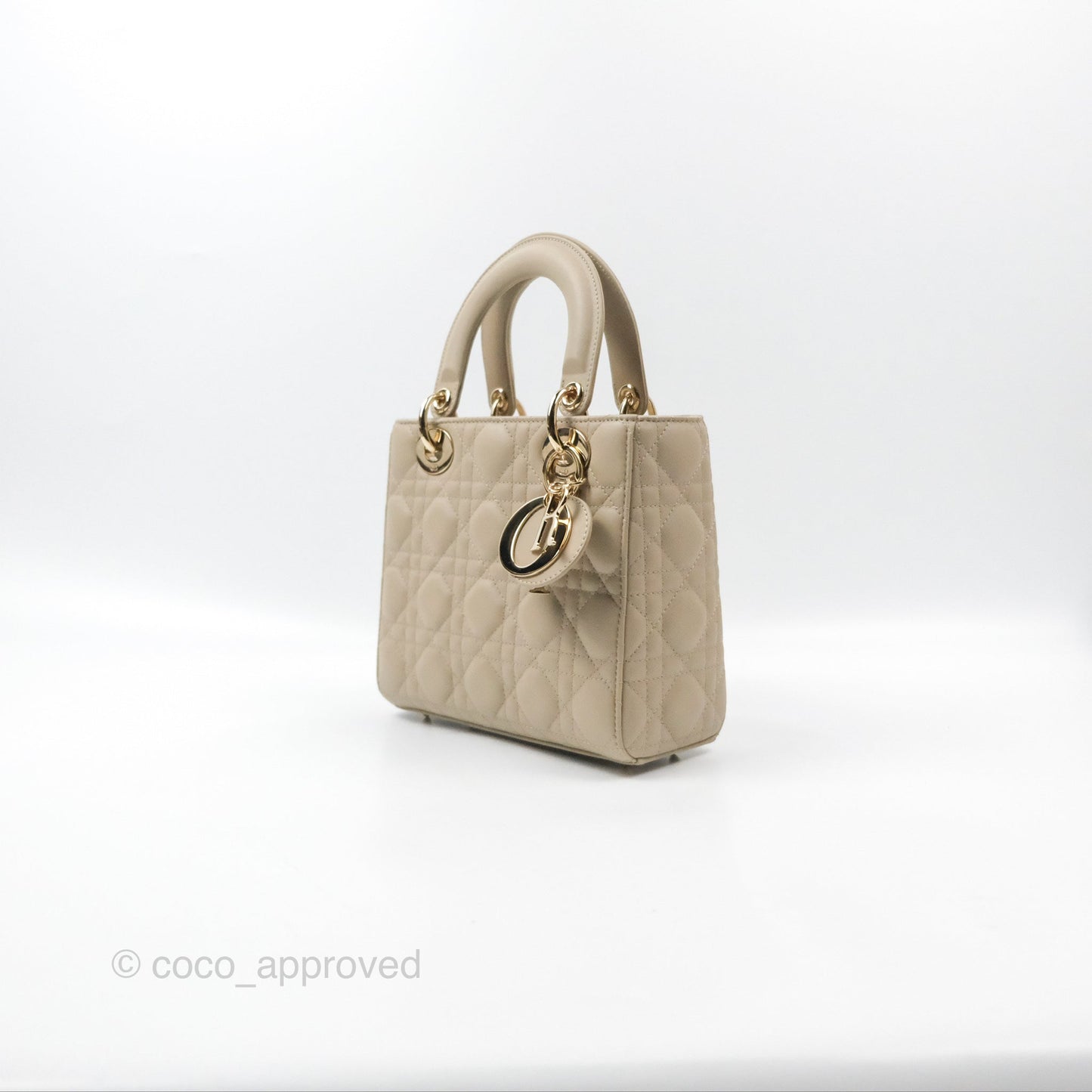 Christian Dior My ABCDior Lady Dior Beige Matte Lambskin Gold Hardware