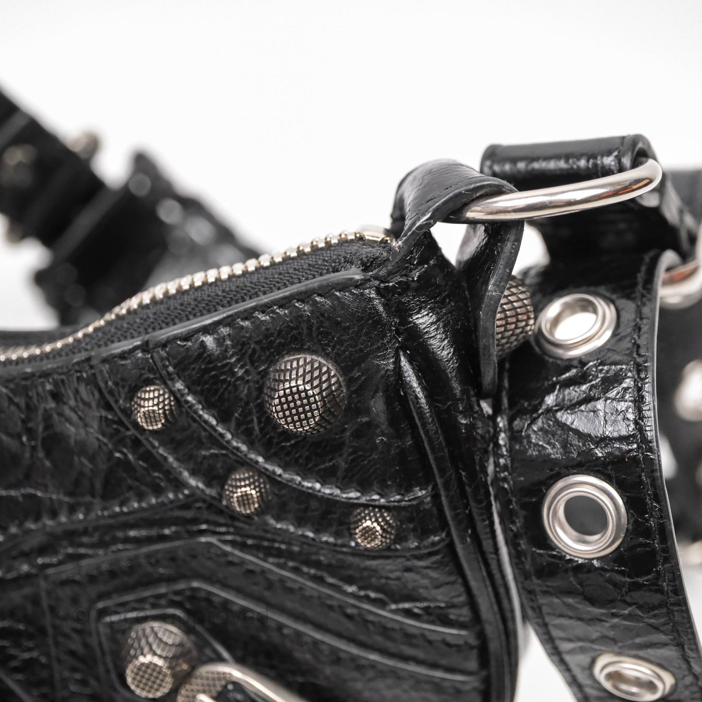 Balenciaga Le Cagole Shoulder Bag Black Calfskin Silver Hardware