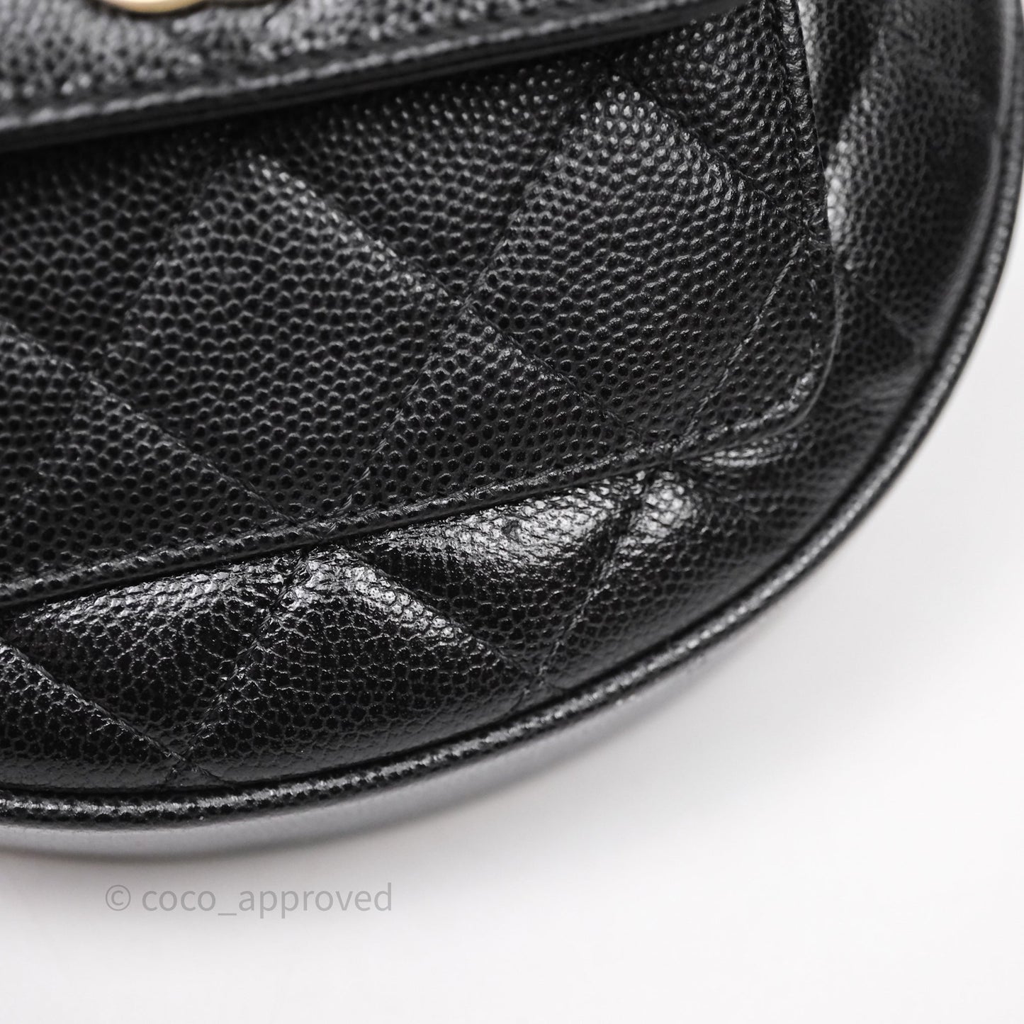 Chanel Quilted Polly Pocket Hobo Bag Caviar Black Gold Hardware