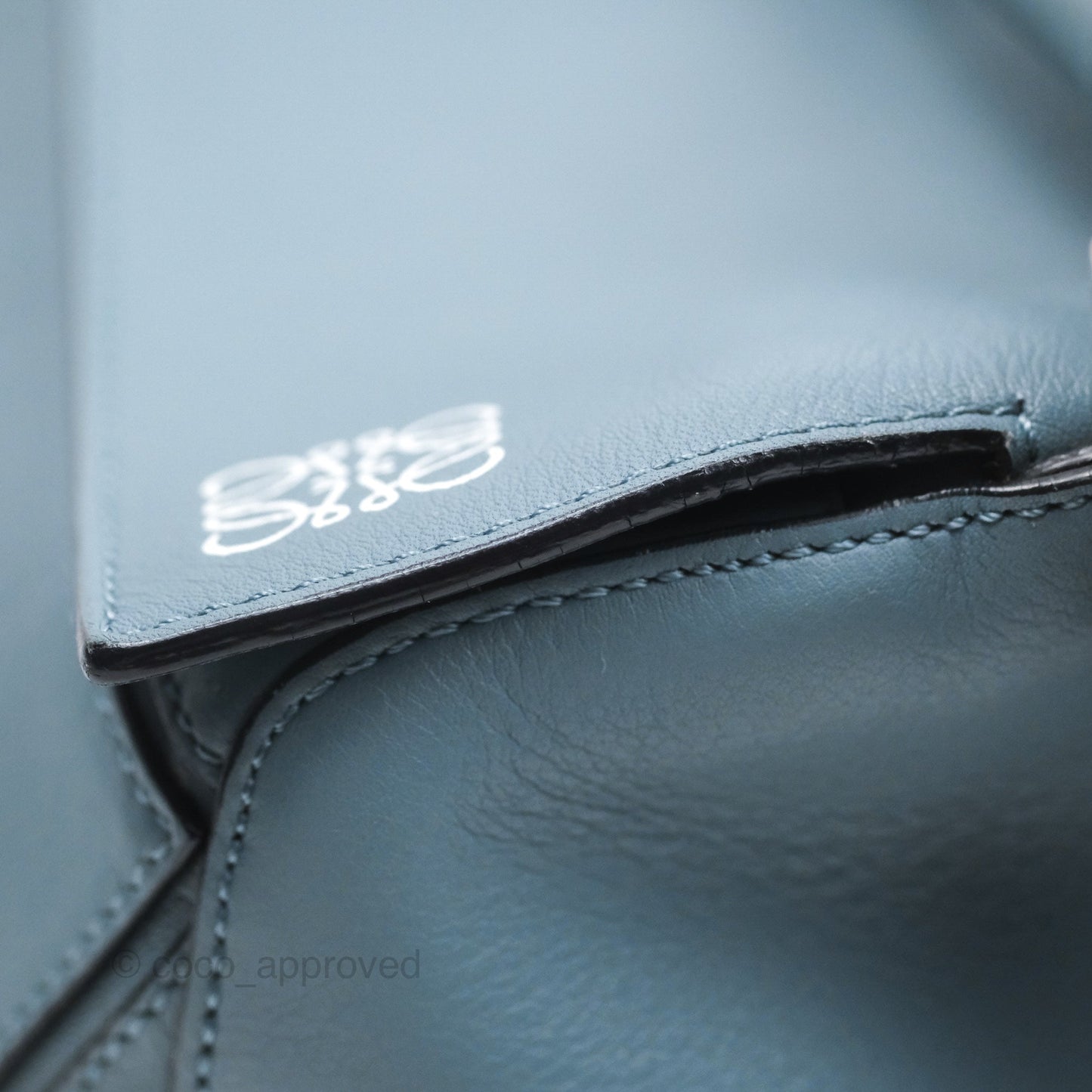 Loewe Medium Puzzle Bag Blue Calfskin Silver Hardware