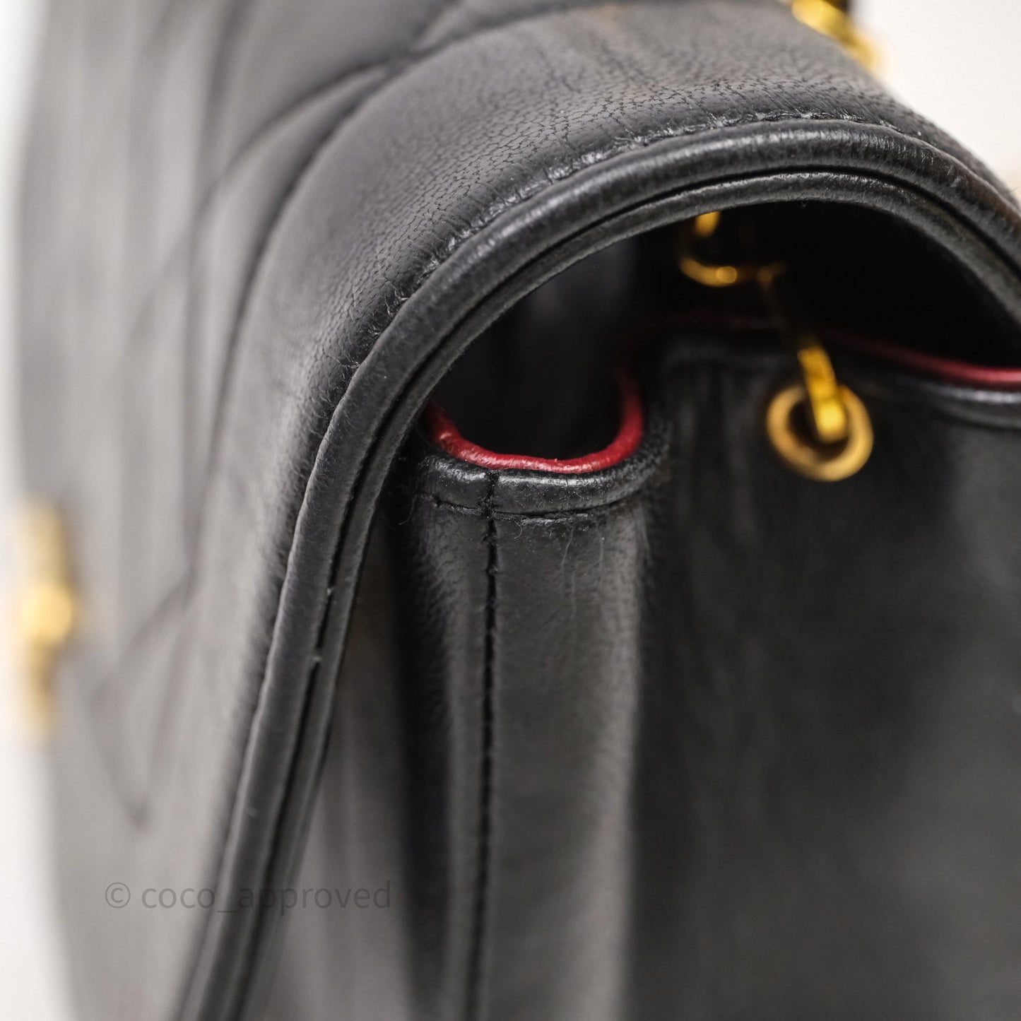 Chanel Vintage Small Classic Diana Flap Bag Black Lambskin 24K Gold Hardware
