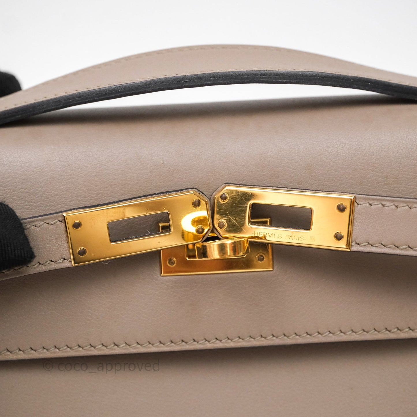 Hermès Kelly Pochette Gris Asphalte M8 Swift Gold Hardware