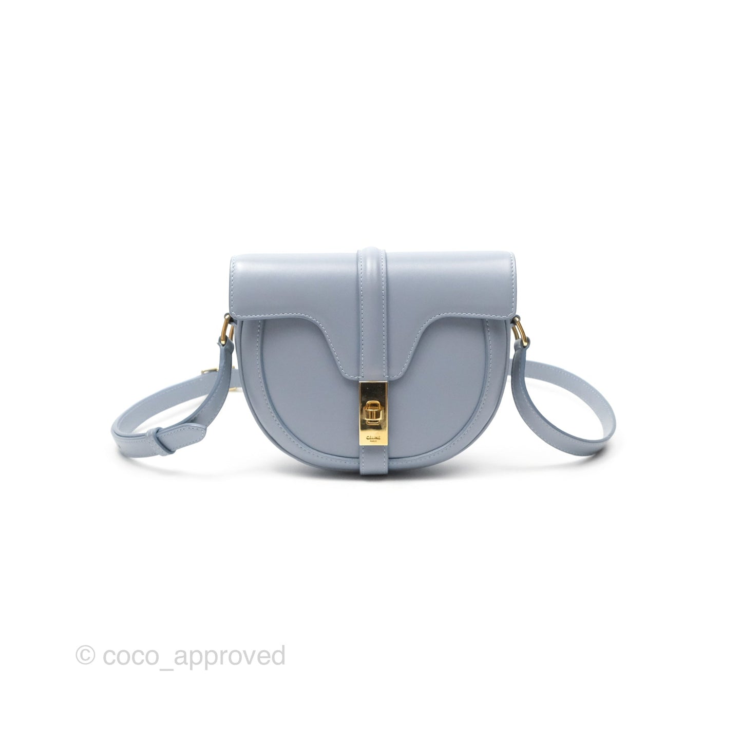 Celine Small Besace 16 Arctic Blue Natural Calfskin