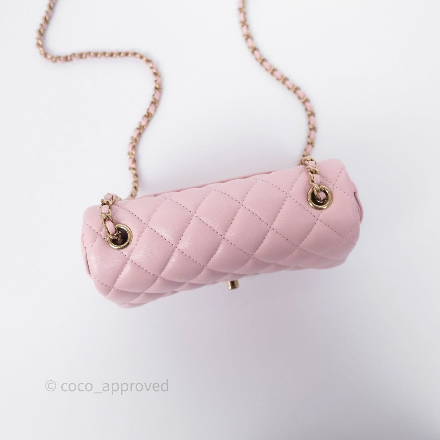 Chanel Quilted Extra Mini Rectangular Flap Pink Lambskin Gold Hardware