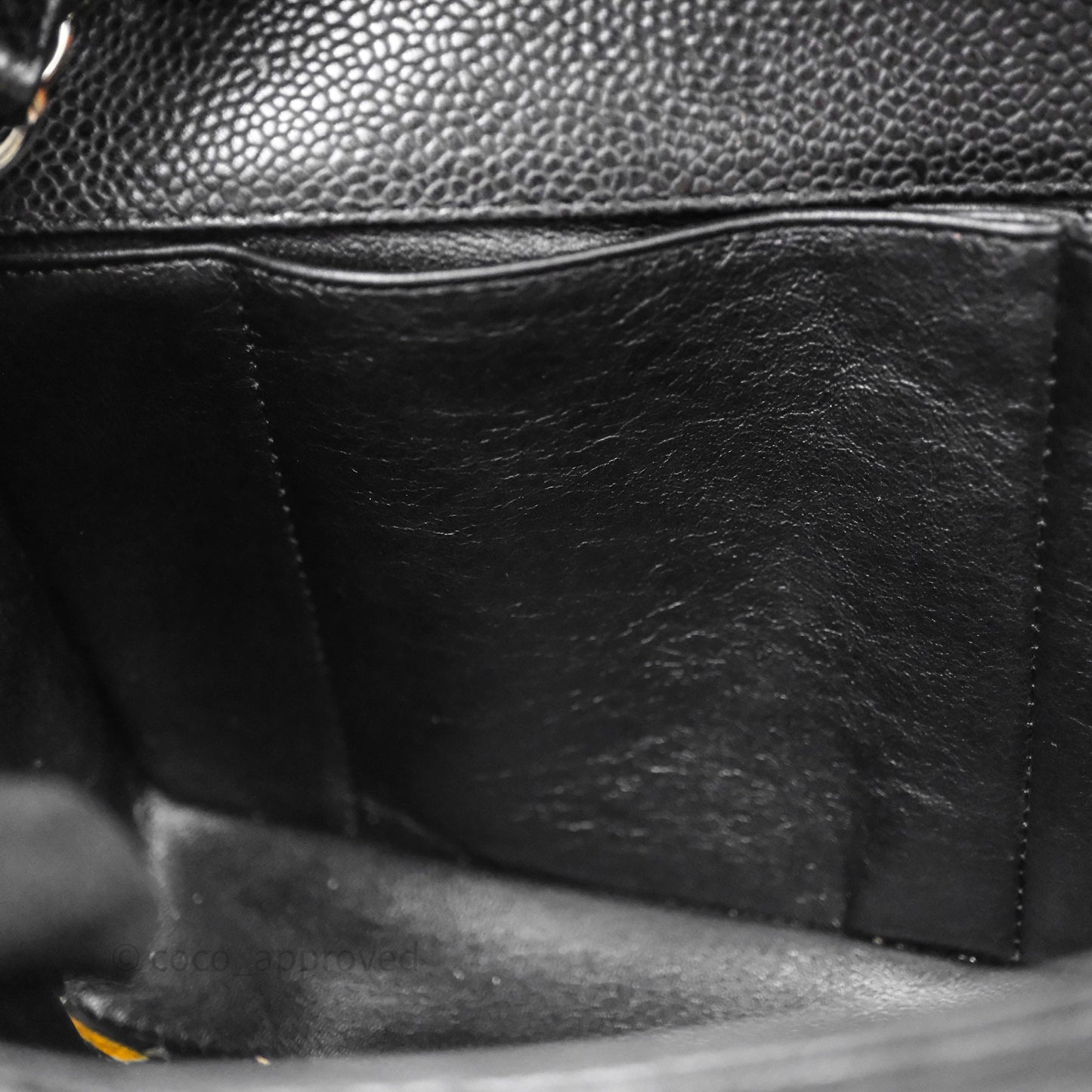 Chanel East West Flap Bag Black Caviar Silver Hardware