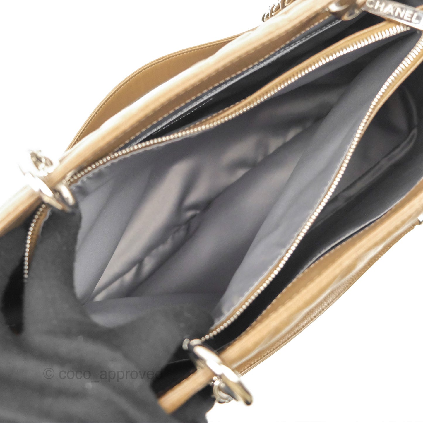 Chanel XL GST Brown Taupe Caviar Silver Hardware