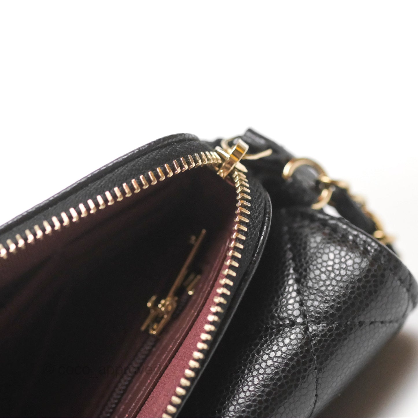 Chanel Classic Flap Phone Holder With Chain Black Caviar Gold Hardware 22A