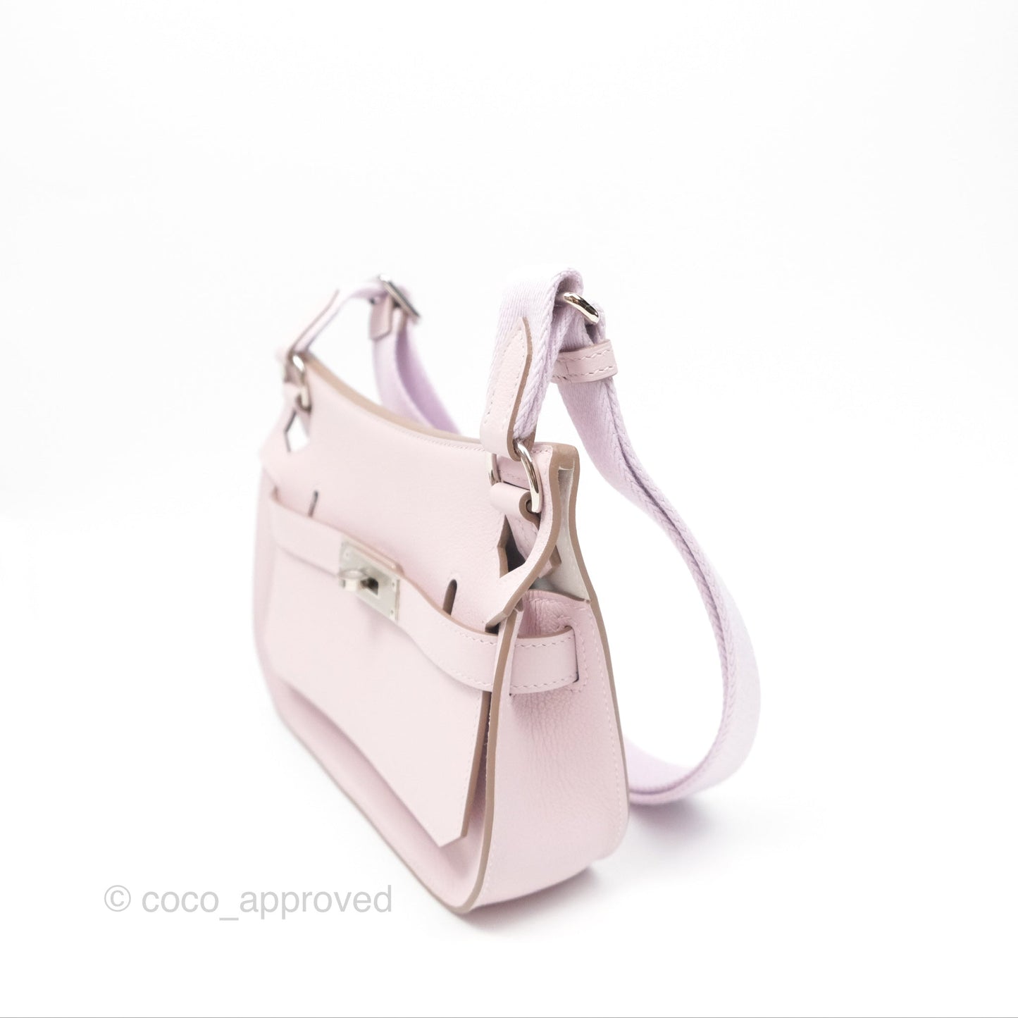 Hermès Mini Jypsiere Mauve Pale Evercolor Palladium Hardware