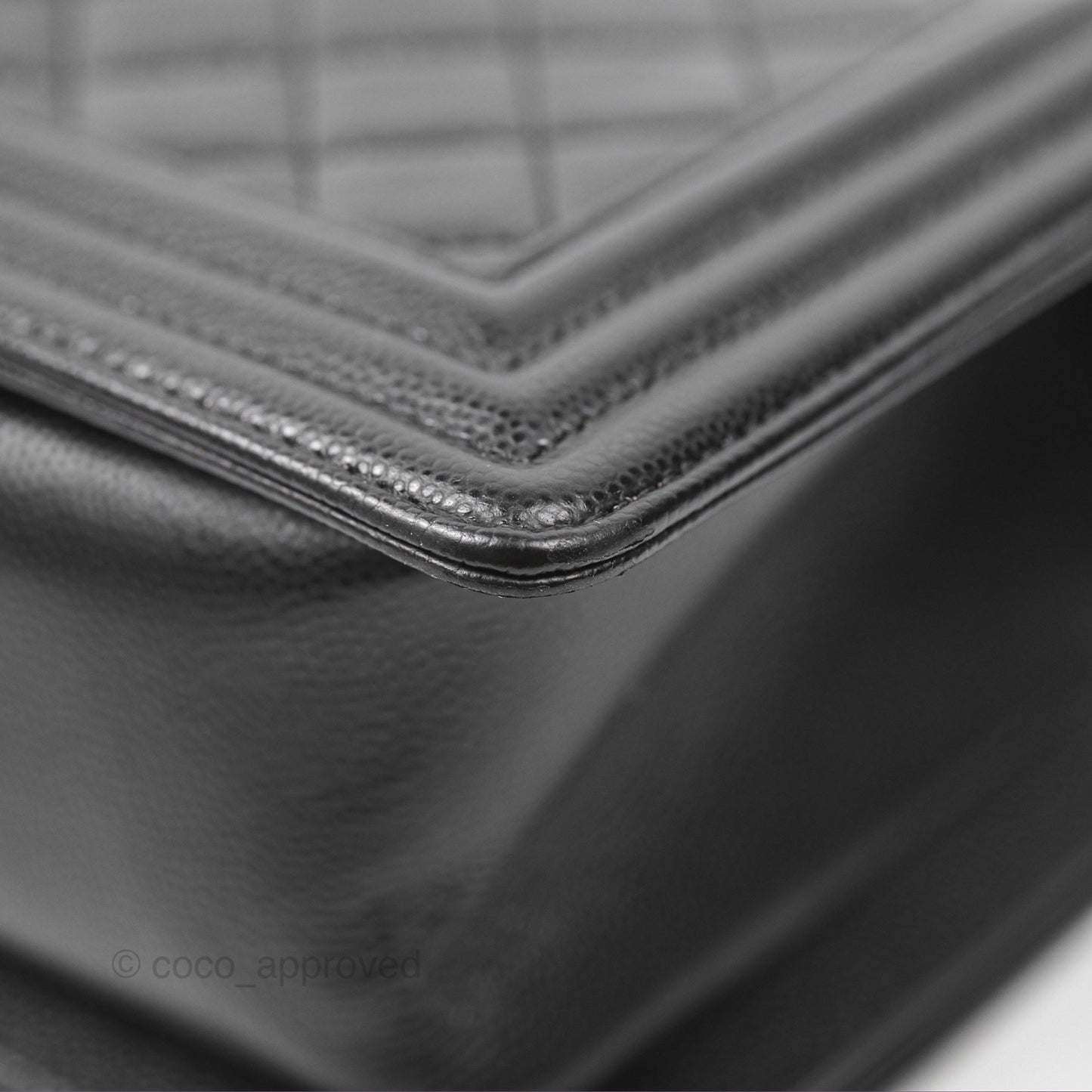 Chanel Boy Quilted Medium Black Caviar Ruthenium Hardware