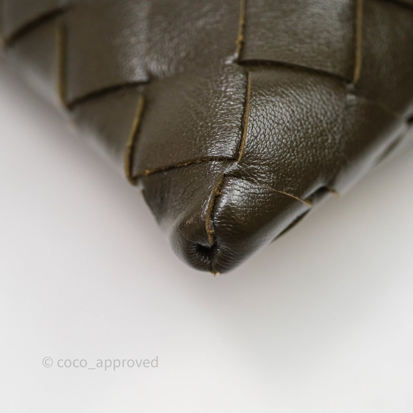 Bottega Veneta Mini Hop Khaki Intrecciato Leather