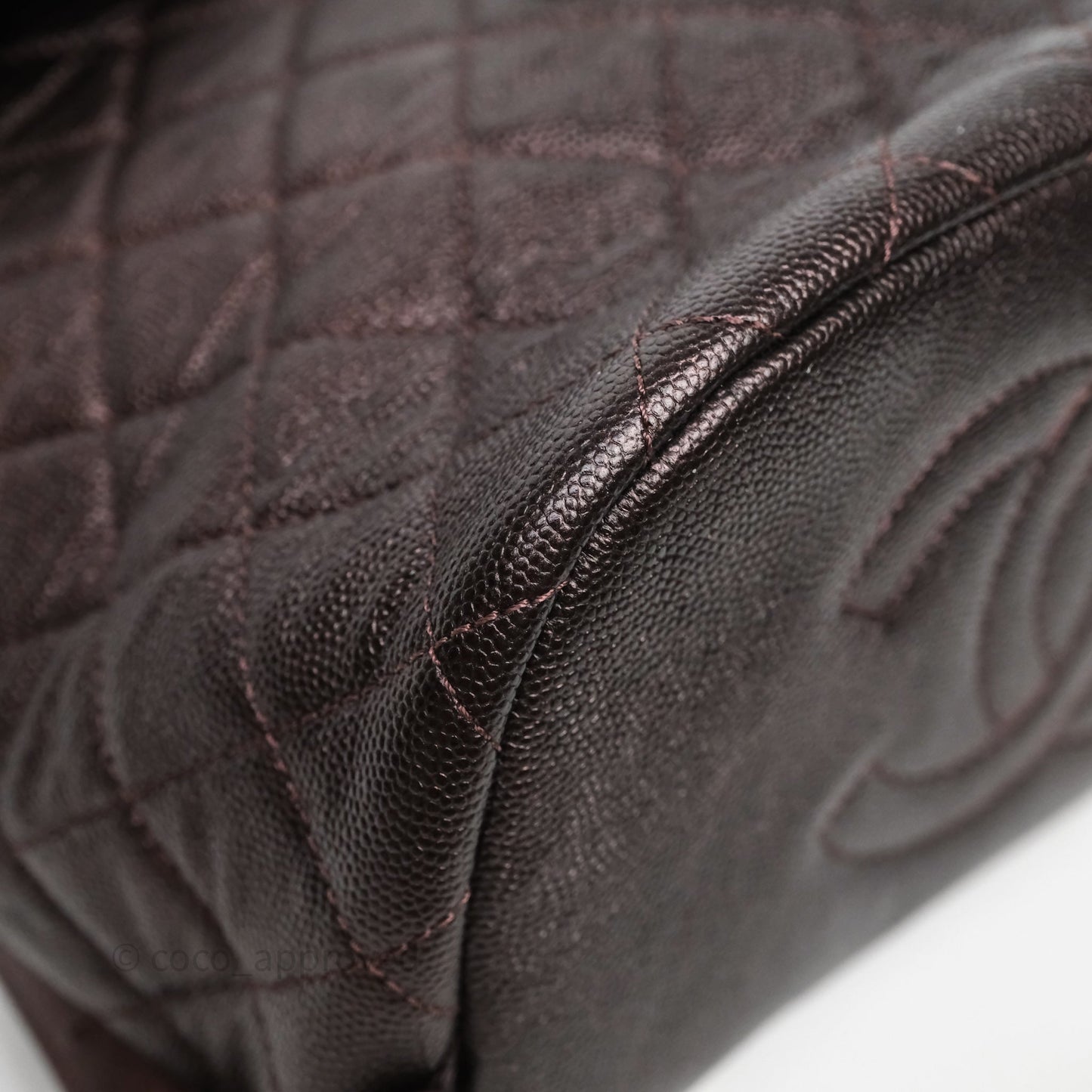Chanel Quilted Filigree Backpack Purple Iridescent Burgundy Caviar Aged Gold Hardware