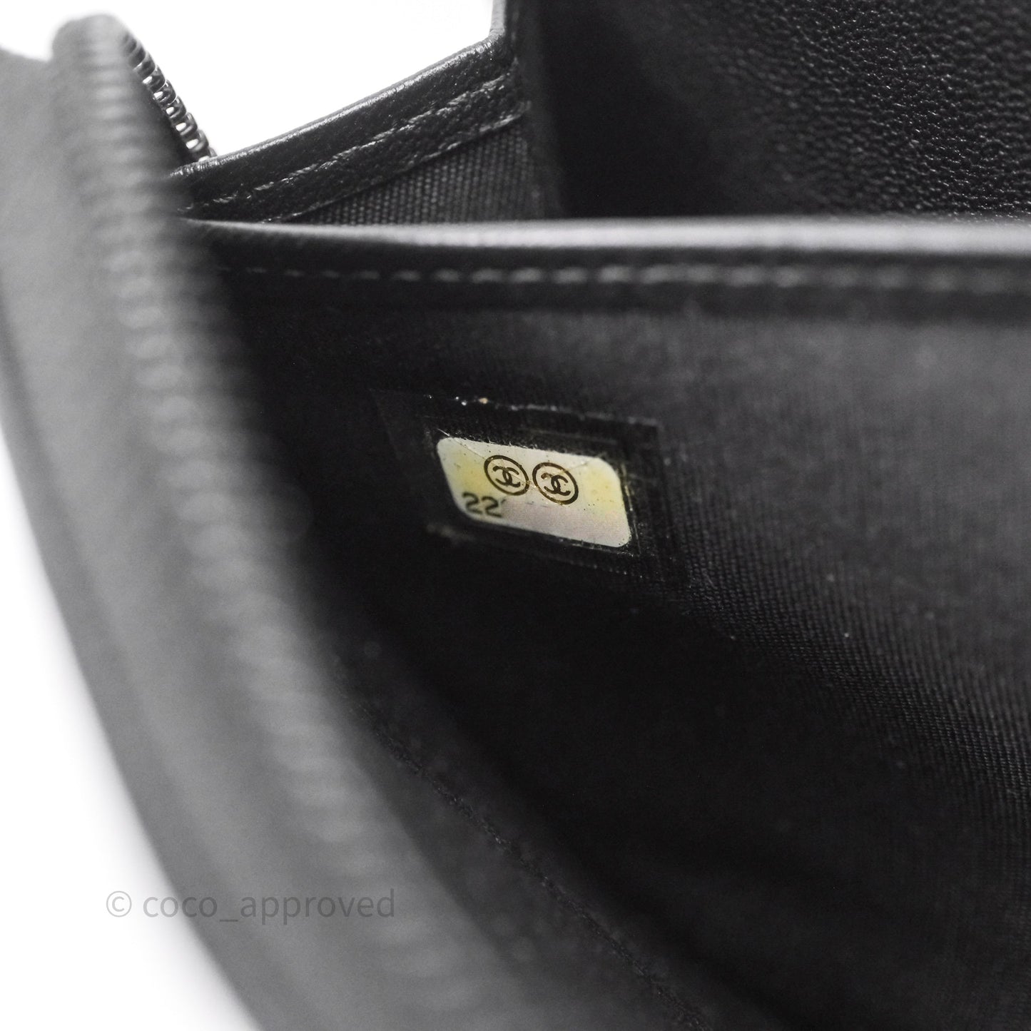 Chanel Boy Zip Long Wallet Black Lambskin Gold Hardware