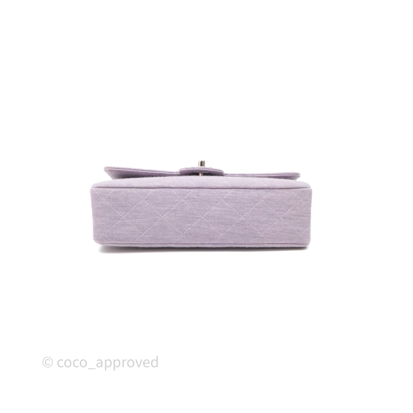 Chanel Medium Single Jersey Flap Bag Purple Silver Hardware