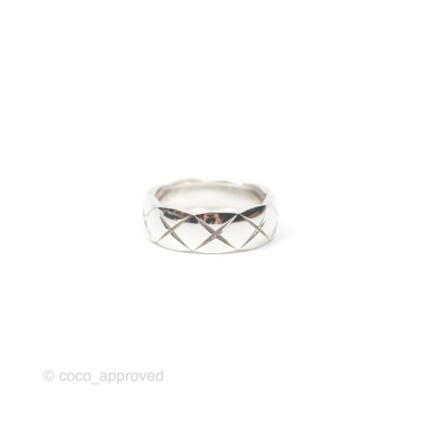 Chanel Coco Crush Ring Small Version 18K White Gold Size 53