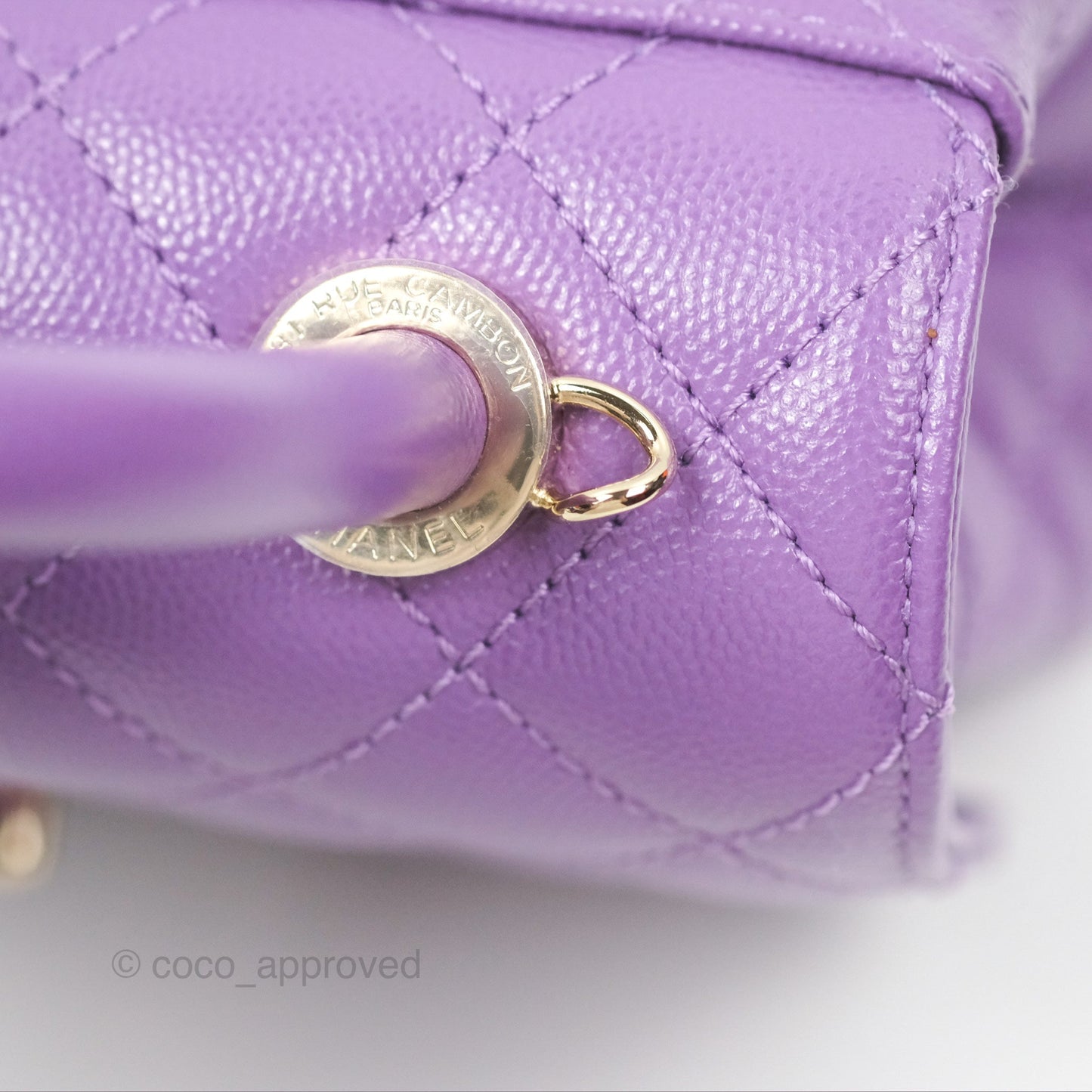 Chanel Mini Coco Handle Purple Caviar Gold Hardware