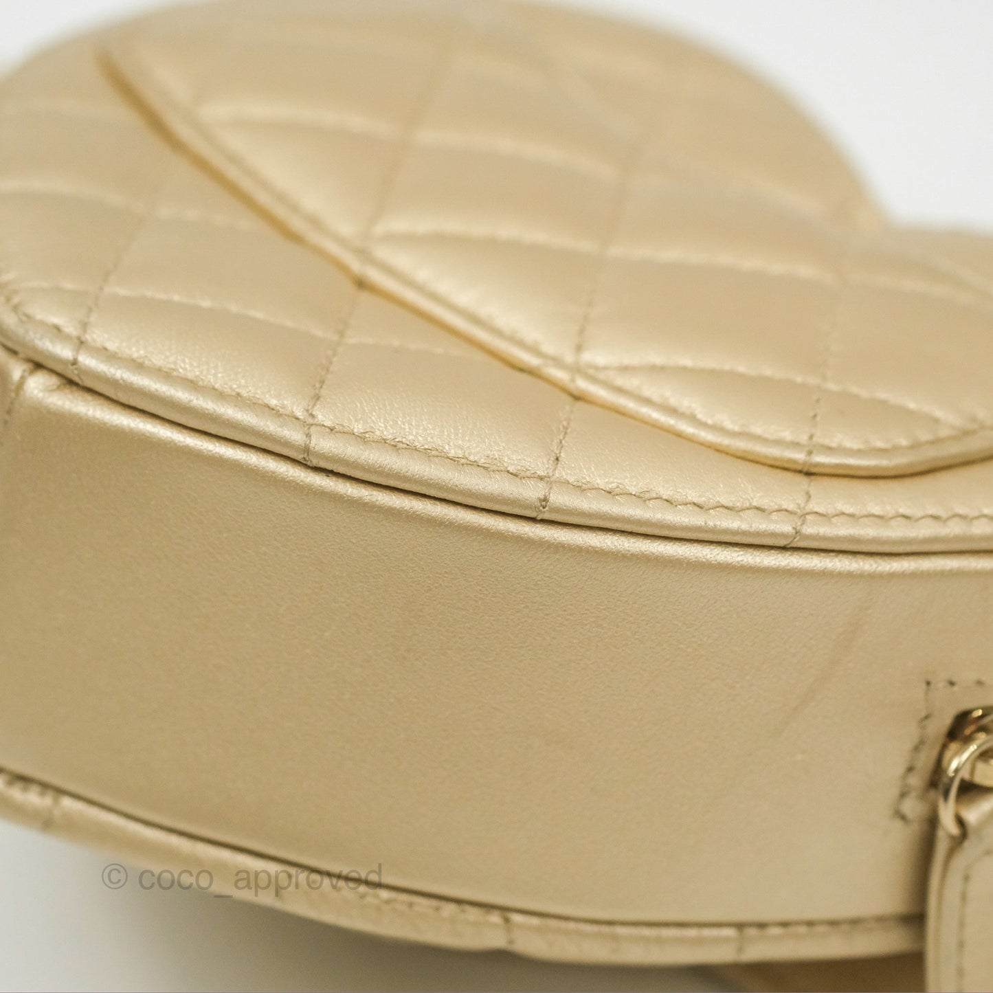 Chanel Small Heart Bag Iridescent Gold Lambskin Gold Hardware 22S