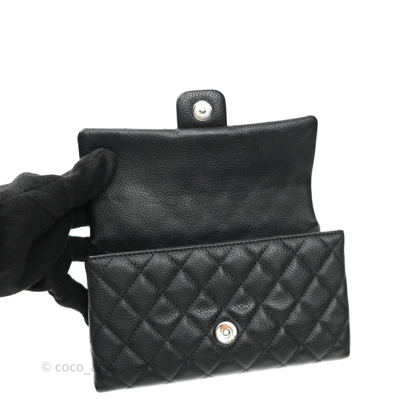 Chanel Reissue Quilted Caviar Belt Bag Black Silver Hardware