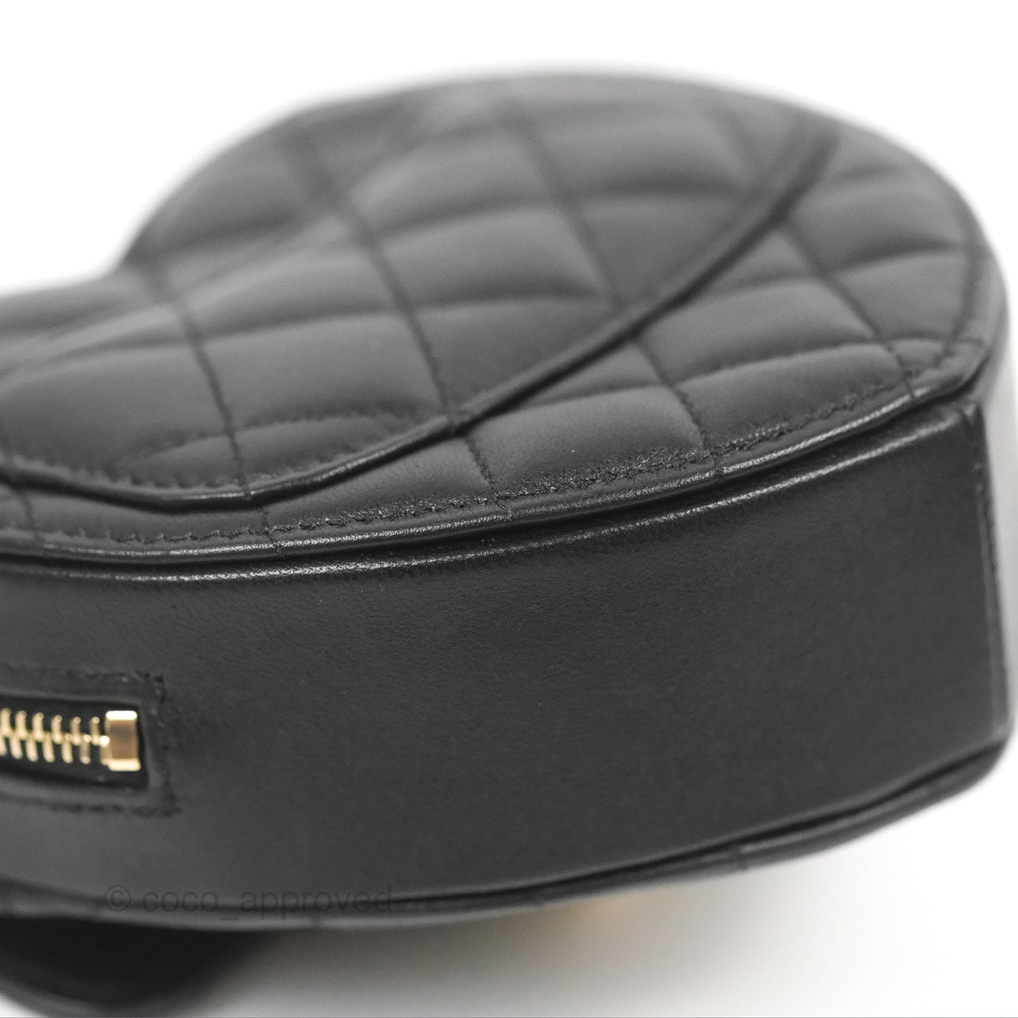Chanel Small Heart Bag Black Lambskin Gold Hardware 22S