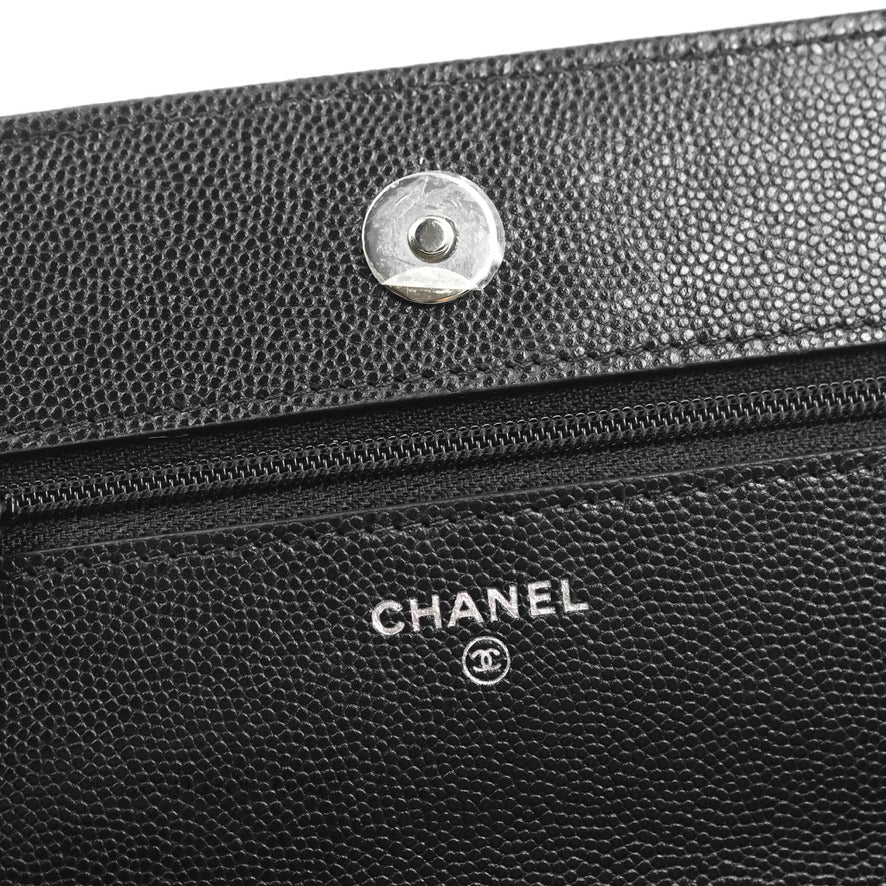 Chanel Quilted So Black Wallet on Chain WOC Caviar Incognito Hardware