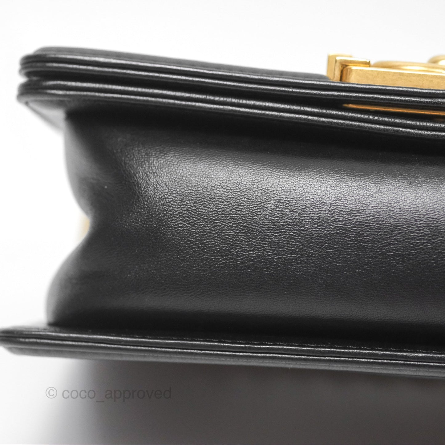 Chanel Small Boy Quilted Black Calfskin Gold Hardware