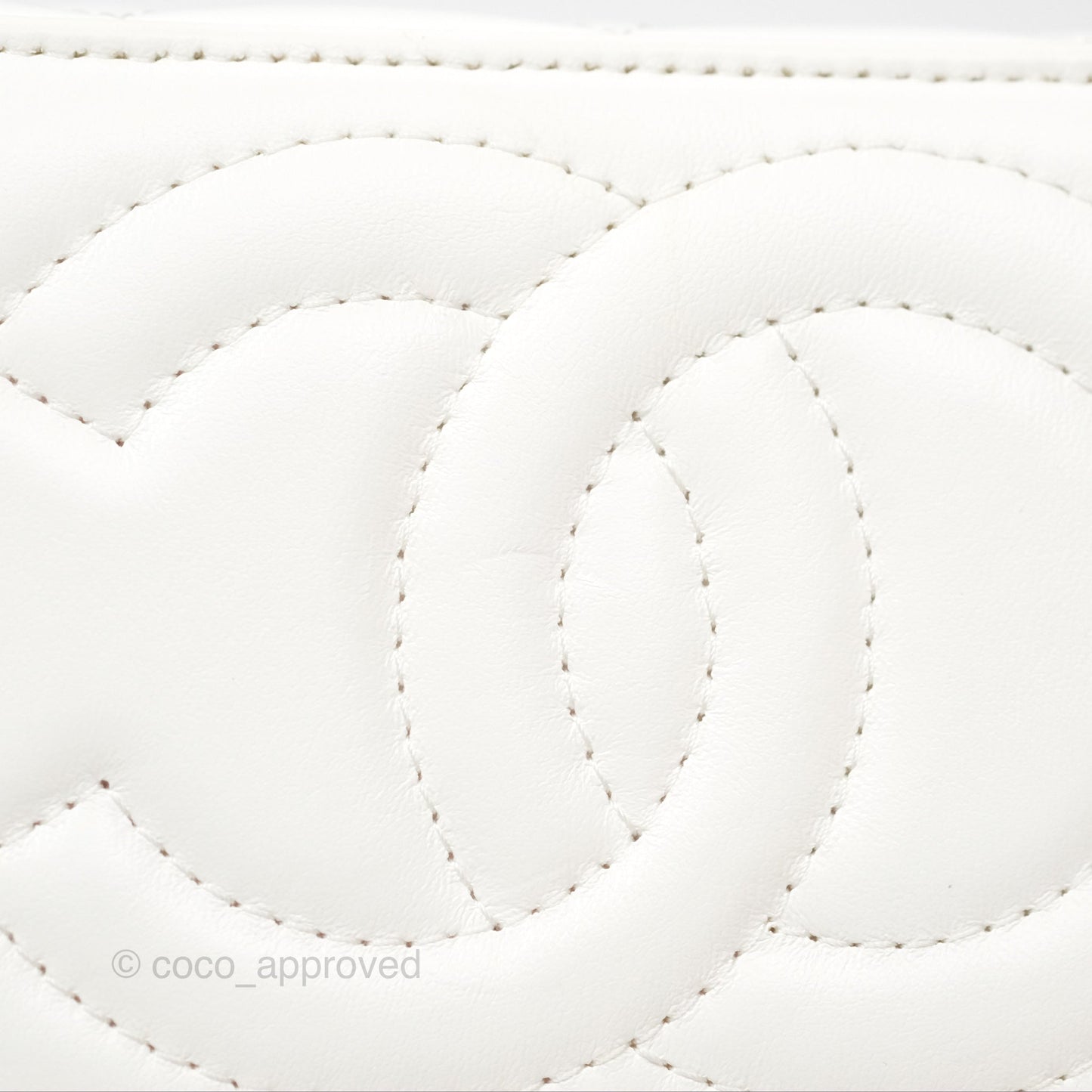 Chanel All Slide Vanity with Adjustable Chain White Lambskin Aged Gold Hardware