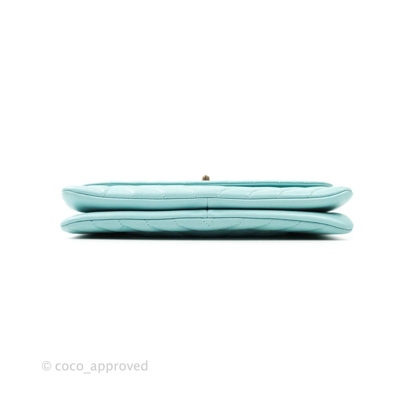 Chanel Trendy CC Chevron Lambskin Flap Bag Tiffany Blue Gold Hardware