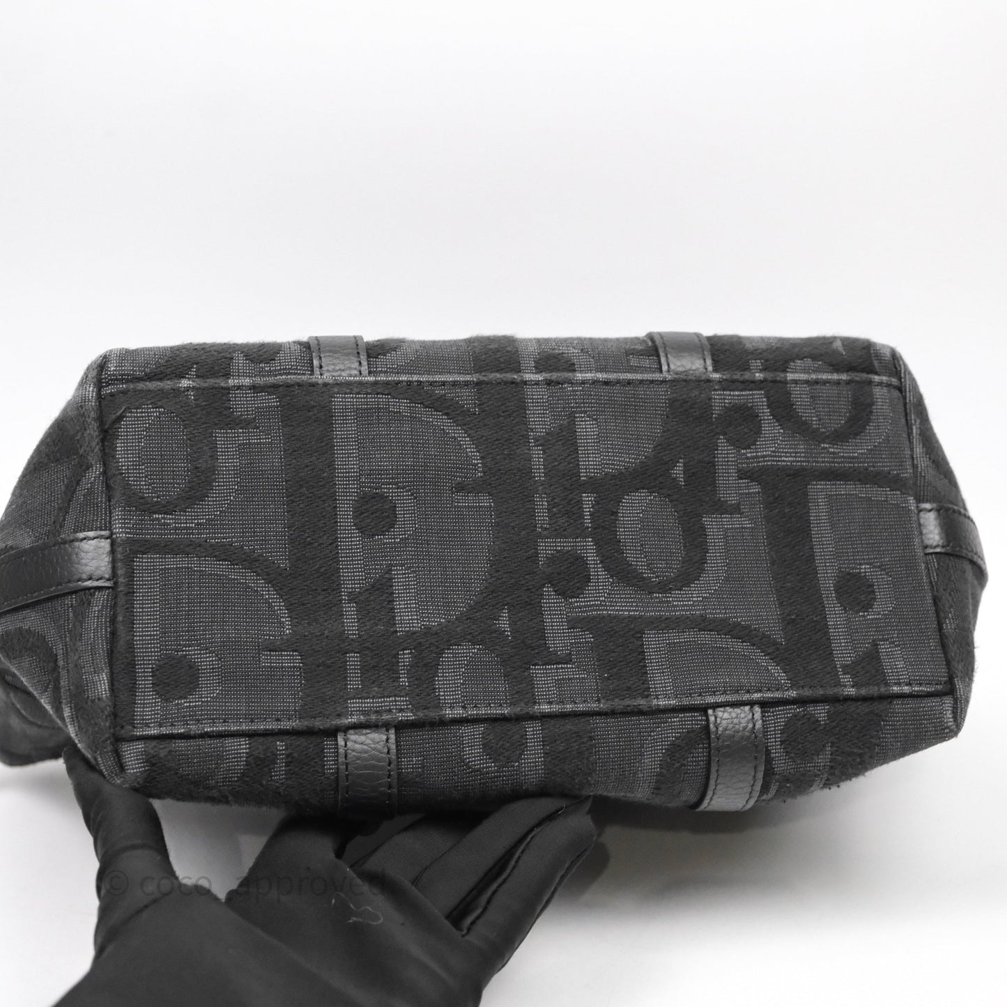 Christian Dior Oblique Jacquard Weekender Black Bag