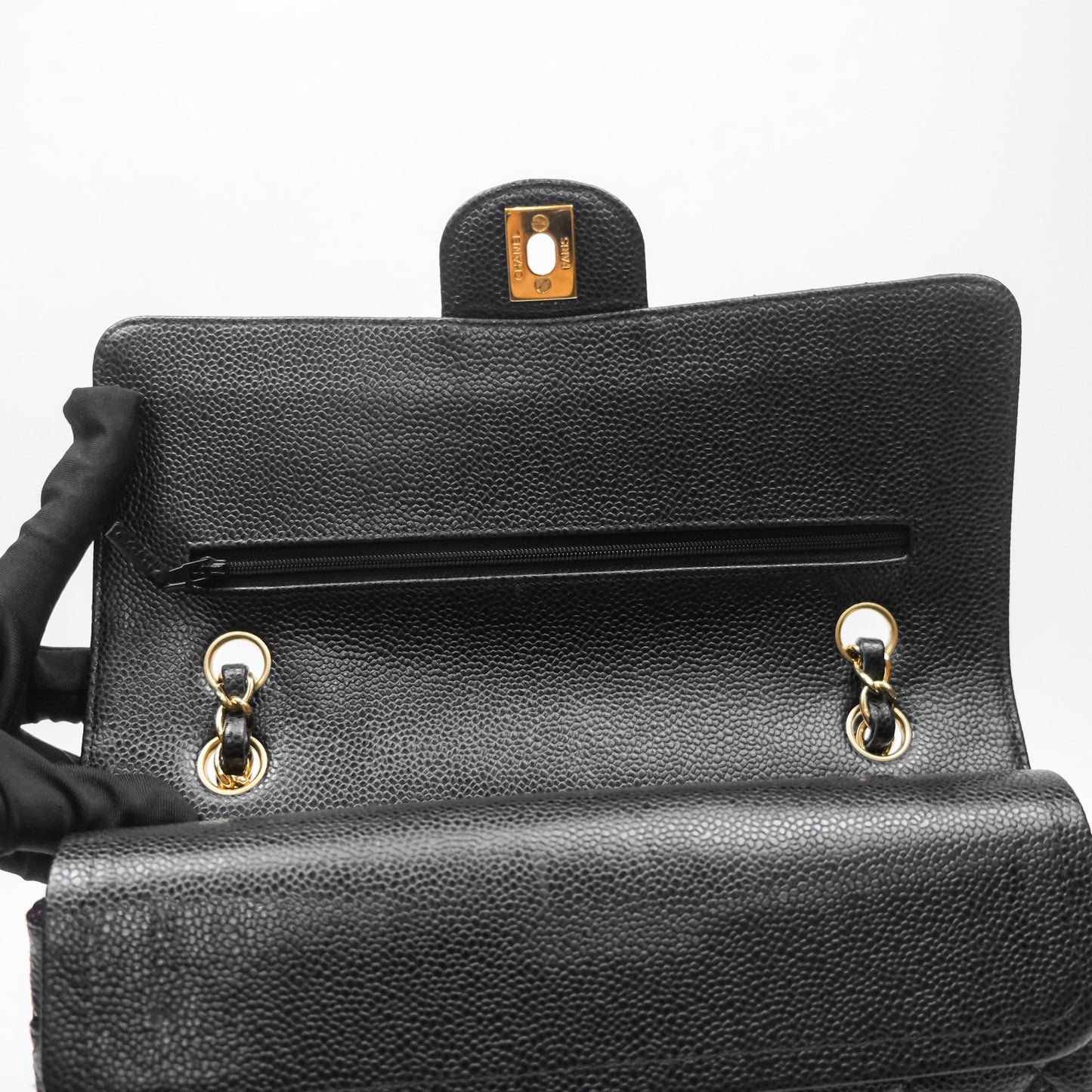 Chanel Classic Medium Flap Quilted Black Caviar Gold Hardware