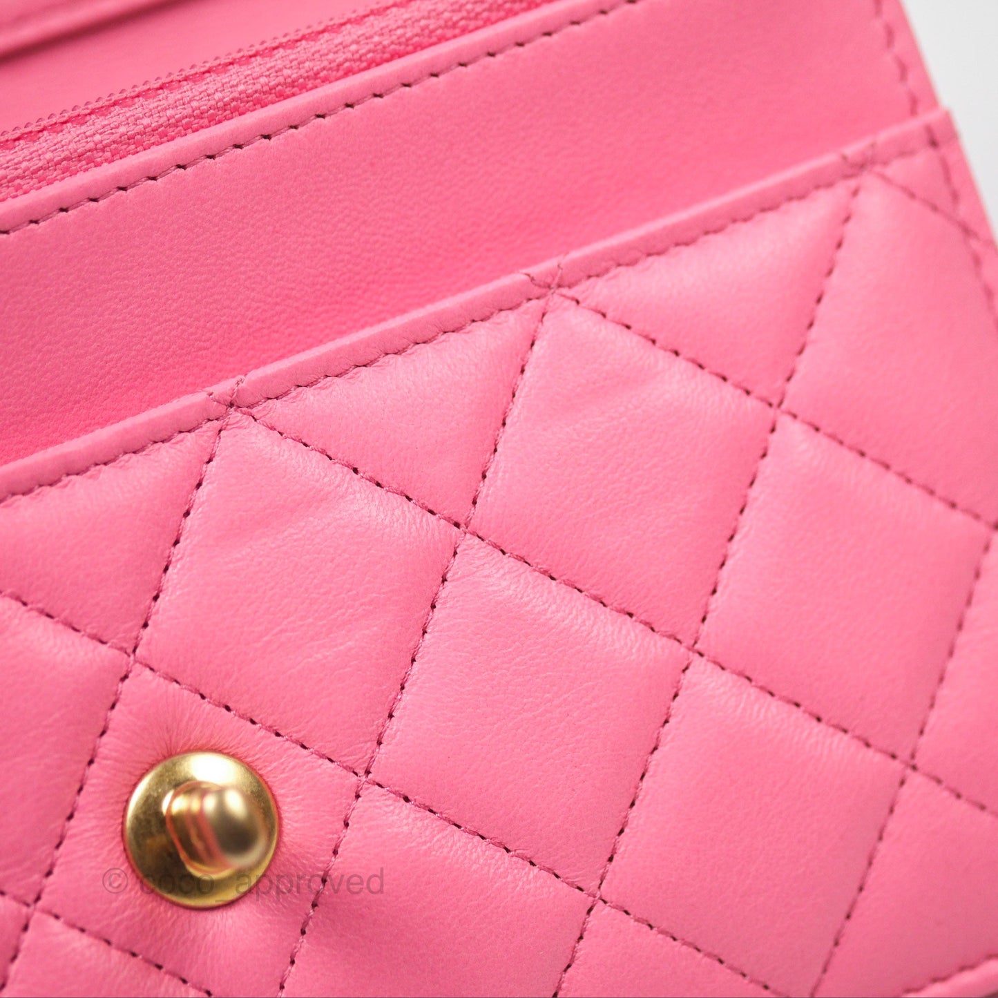Chanel Quilted Pearl Crush Wallet on Chain WOC Pink Lambskin Aged Gold Hardware