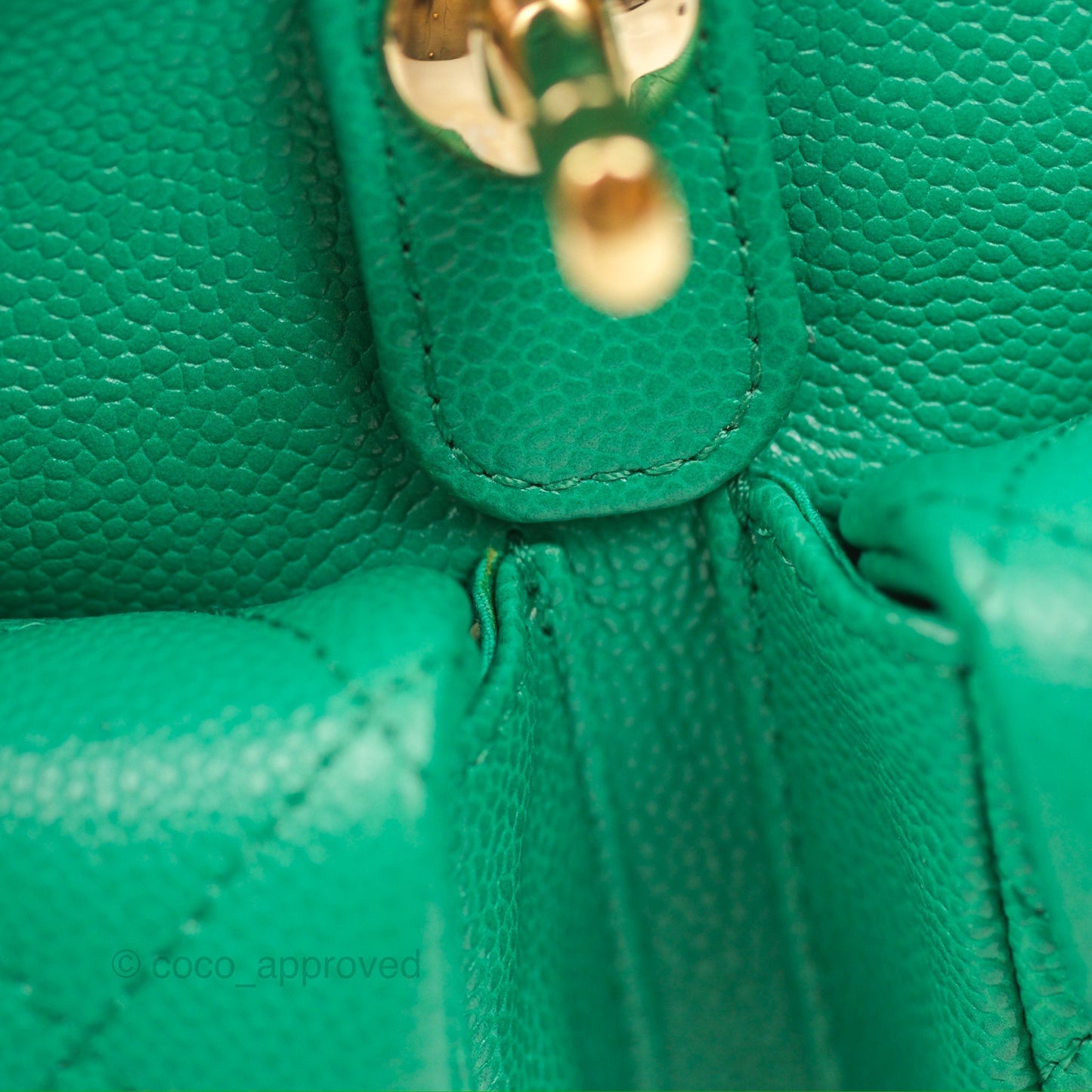 Chanel Duma Backpack Small Green Caviar Gold Hardware 23P