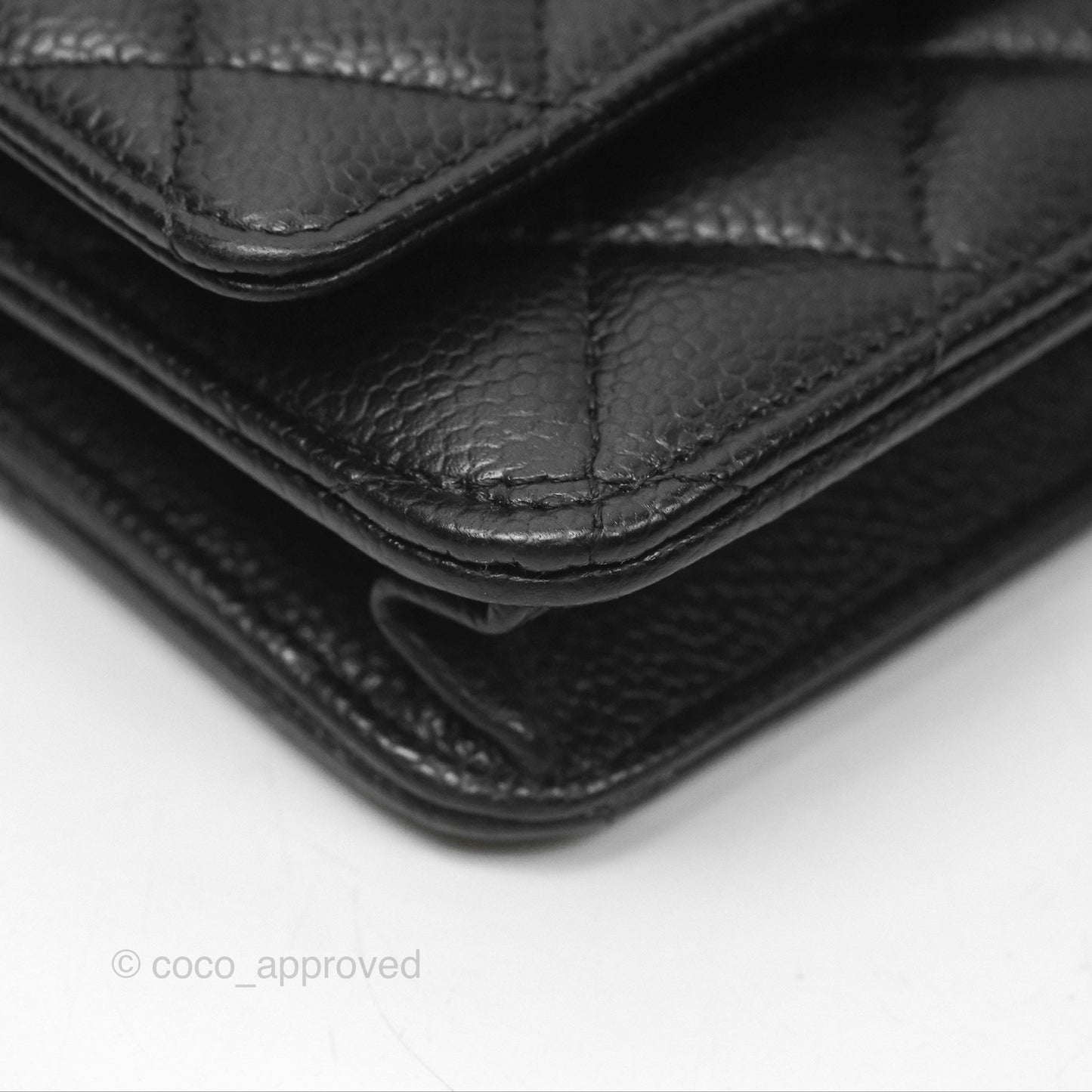 Chanel Quilted Classic Wallet On Chain WOC Black Caviar Gold Hardware