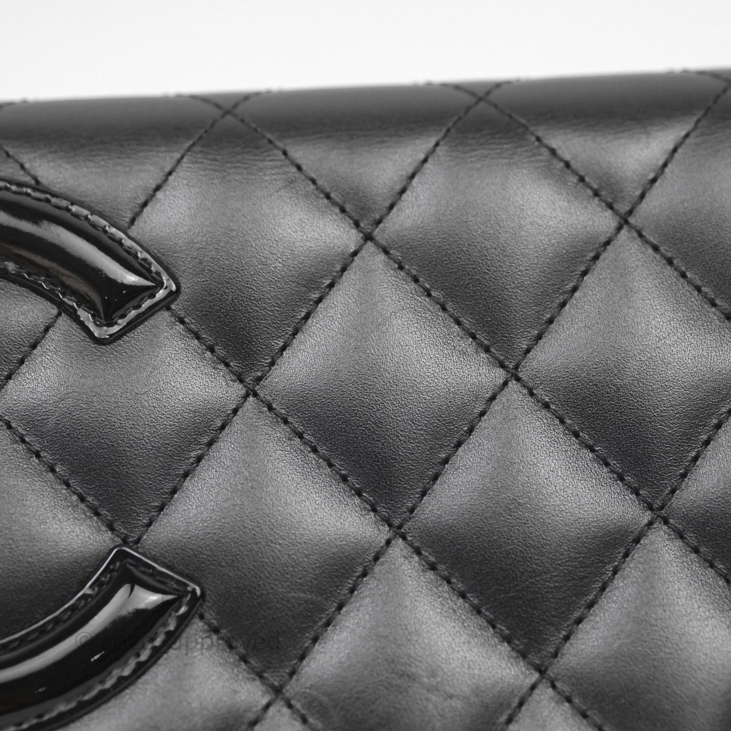 Chanel Quilted Cambon Wallet on Chain WOC Black Calfskin Silver Hardware
