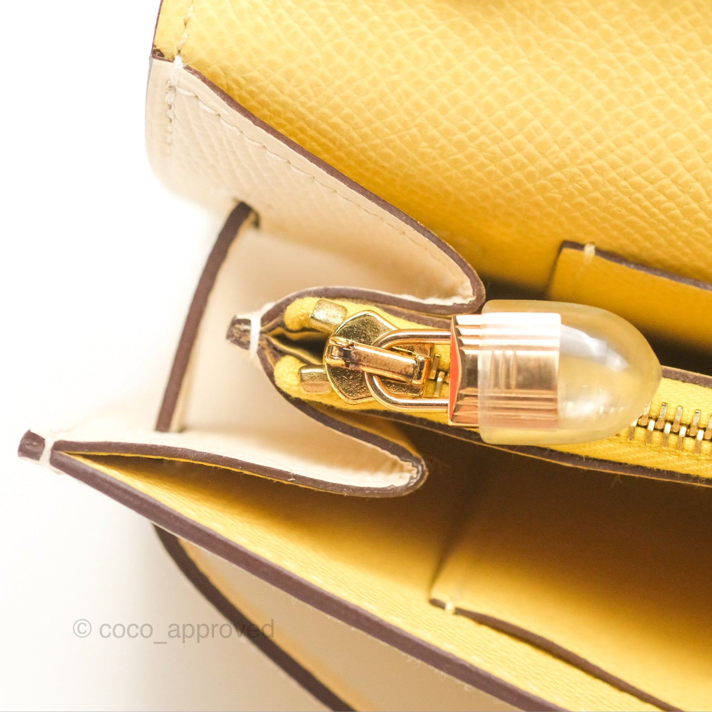 Hermès Kelly To Go Wallet Epsom Nata I2/ Jaune Poussin Gold Hardware