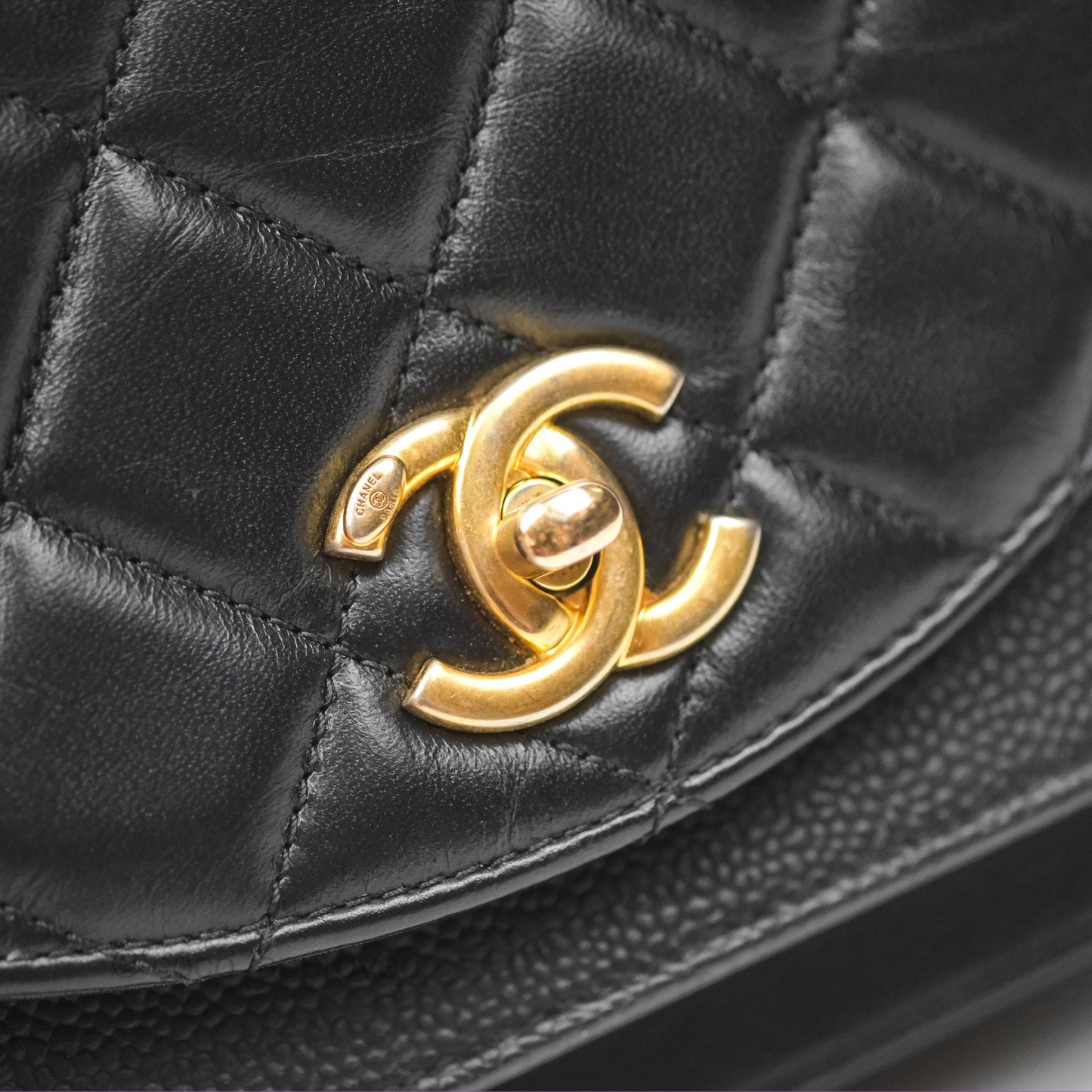 Chanel Chain Handle Small Flap Bag Black Calfskin