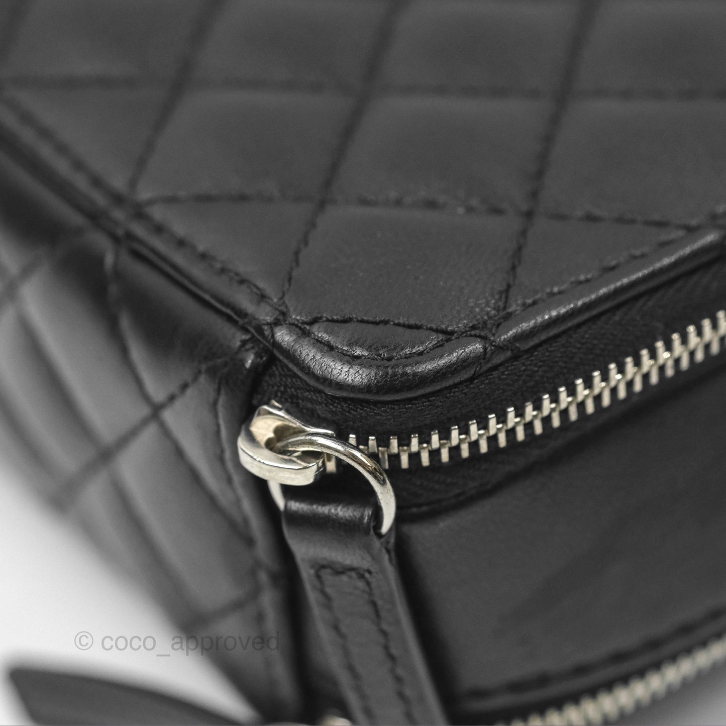 Chanel Small Pocket Box Camera Case Black Lambskin Silver Hardware