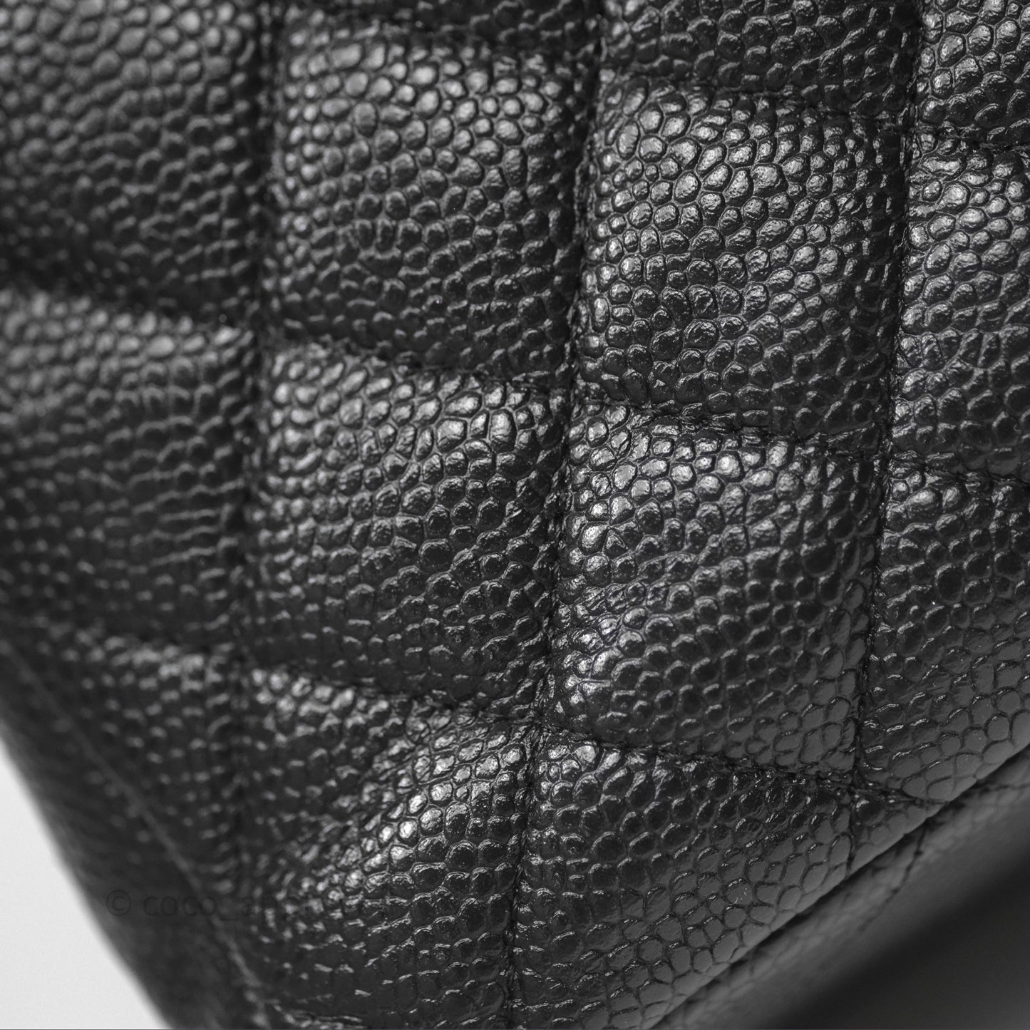Chanel Classic M/L Medium Flap Quilted Black Caviar Silver Hardware