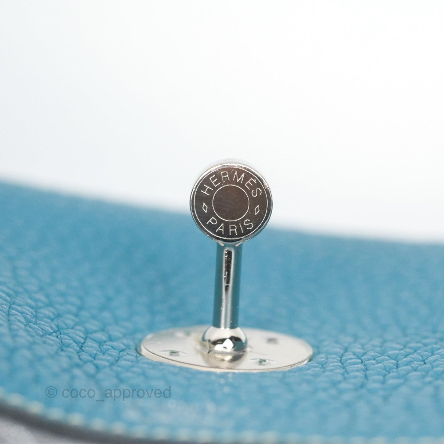 Hermès Lindy 34 Blue Jean Clemence Palladium Hardware