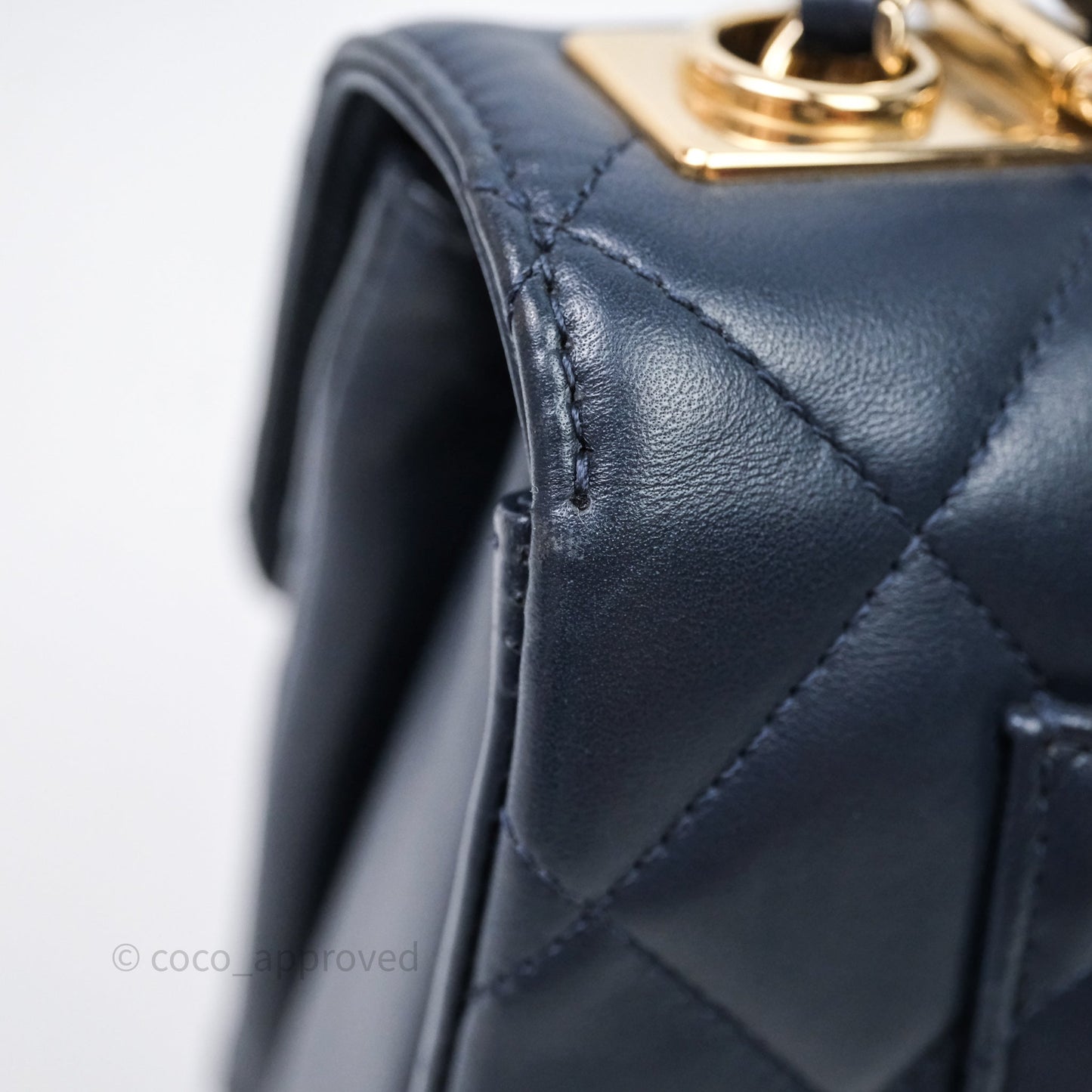 Chanel Small Trendy CC Navy Lambskin Gold Hardware