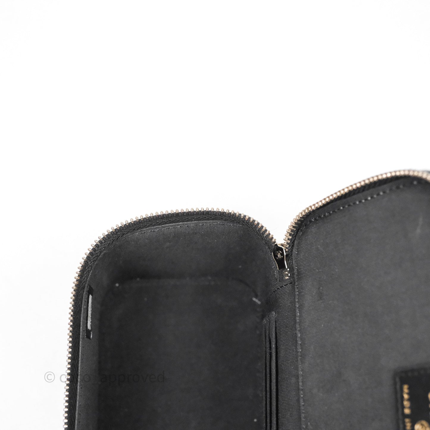 Chanel Vanity Rectangular Top Handle Black Lambskin Gold Hardware